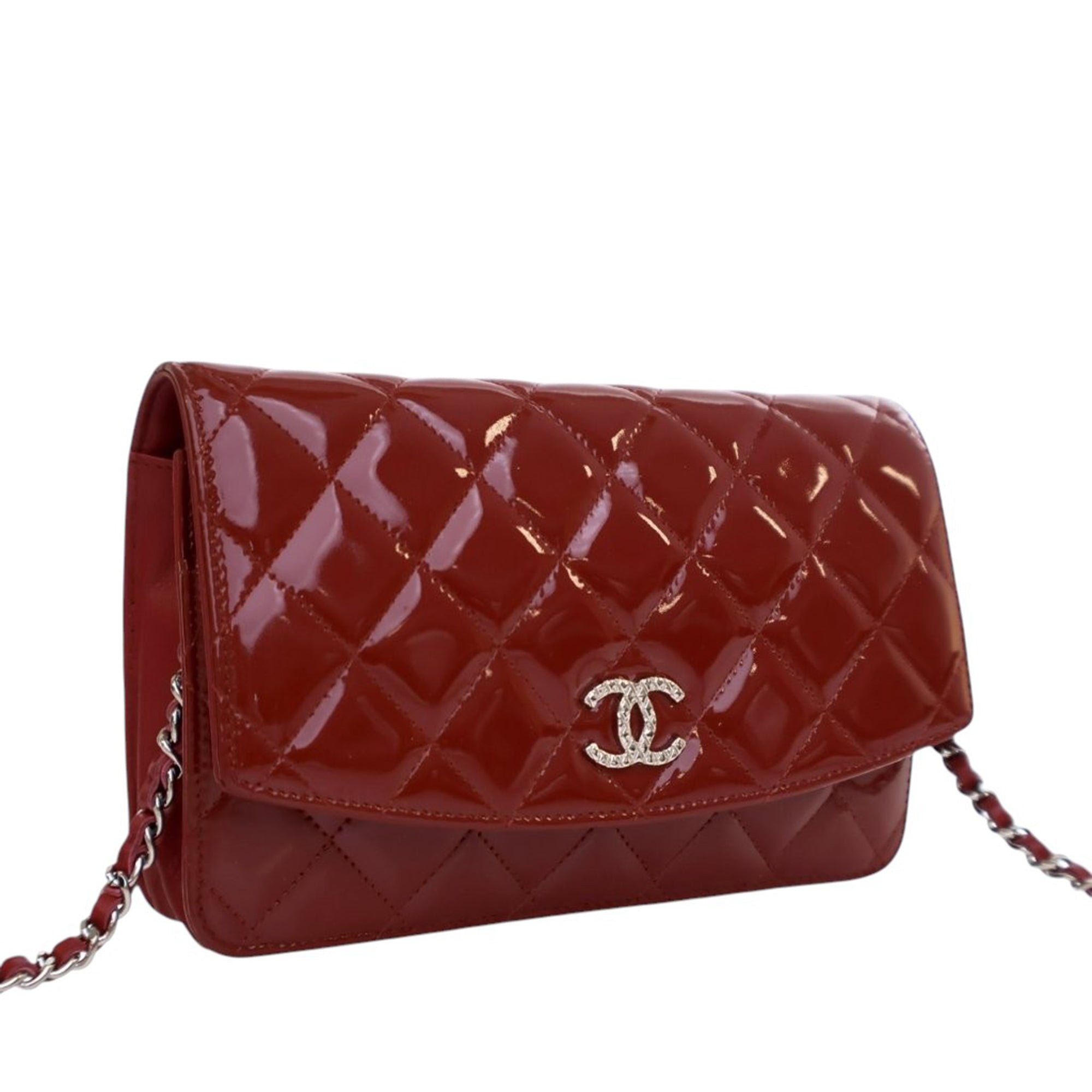 Chanel CC Quilted Patent Brilliant Wallet On Chain - image 2