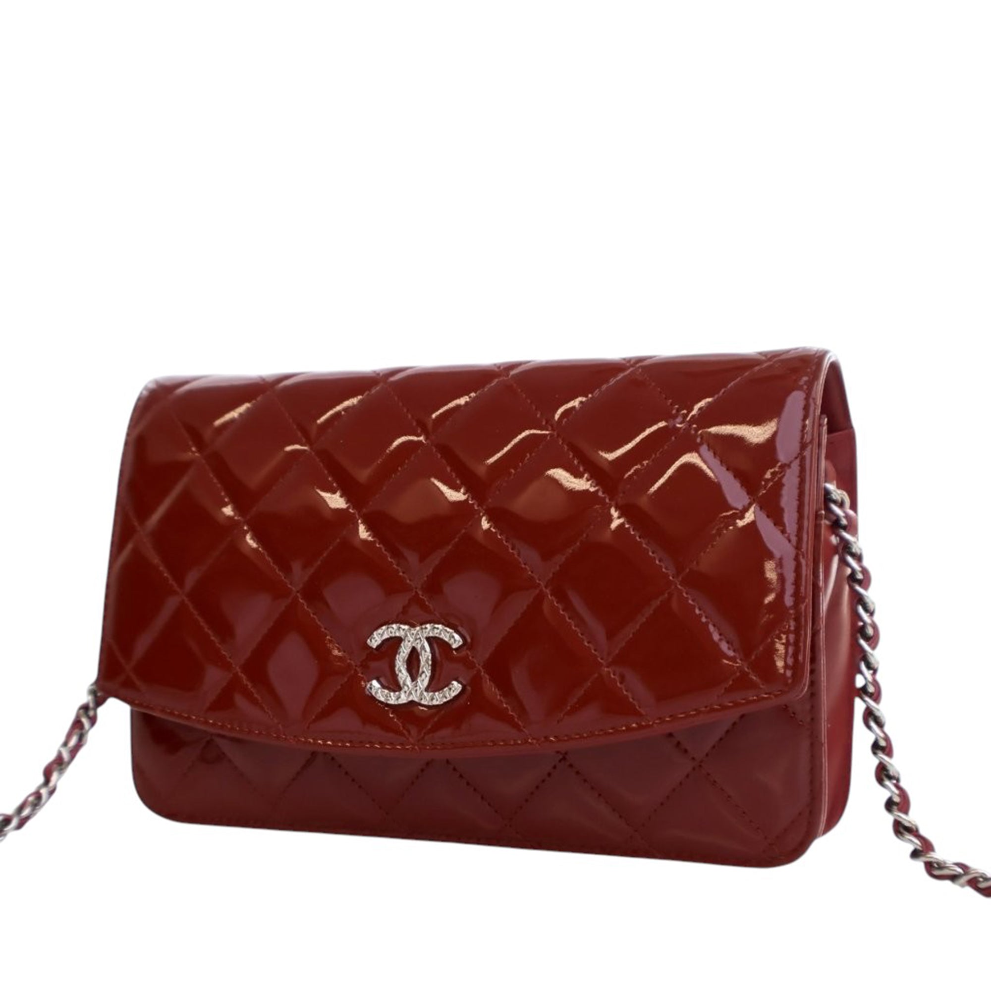 Chanel CC Quilted Patent Brilliant Wallet On Chain - image 3
