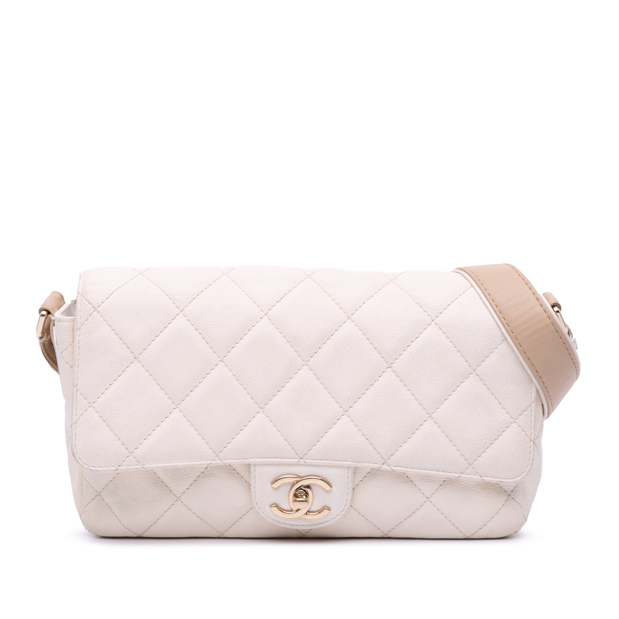 Chanel Medium CC Quilted Caviar Buckle Strap Messenger Bag - image 1