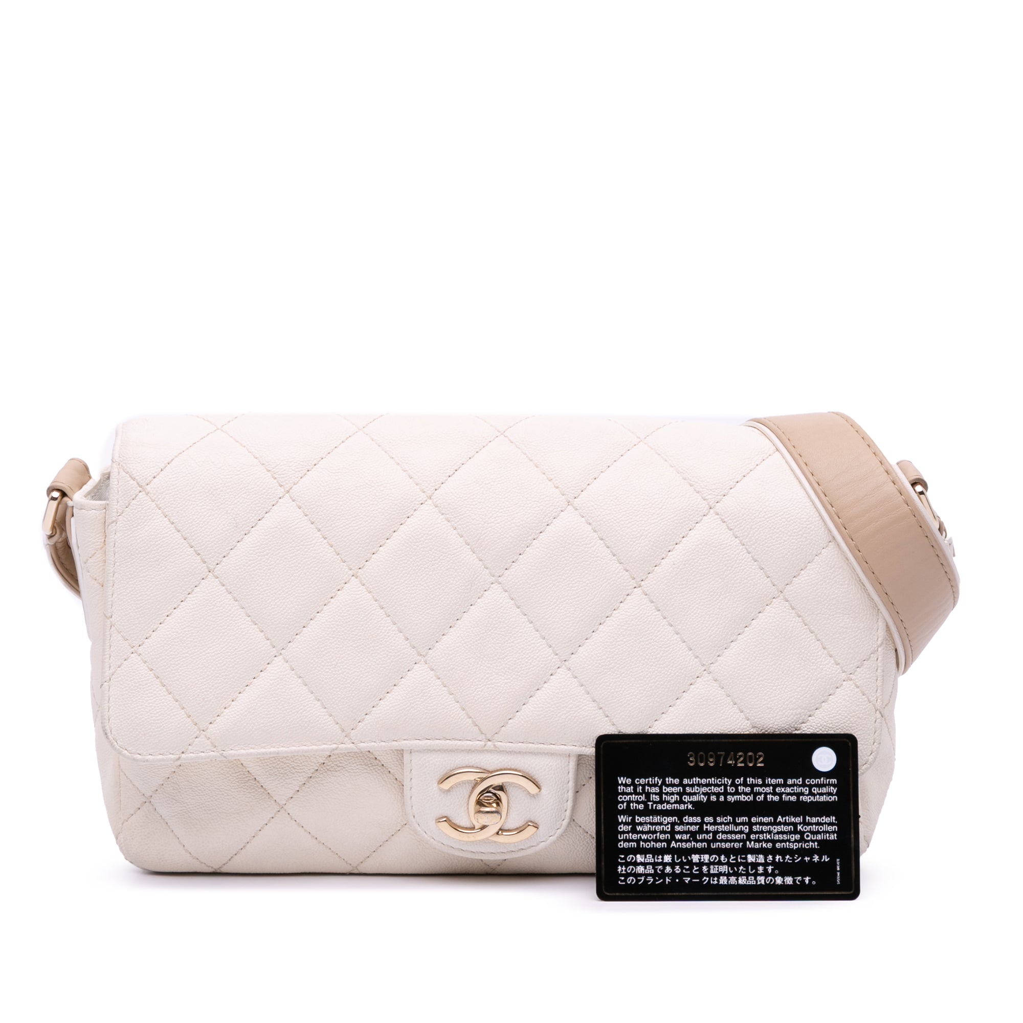 Chanel Medium CC Quilted Caviar Buckle Strap Messenger Bag - image 12
