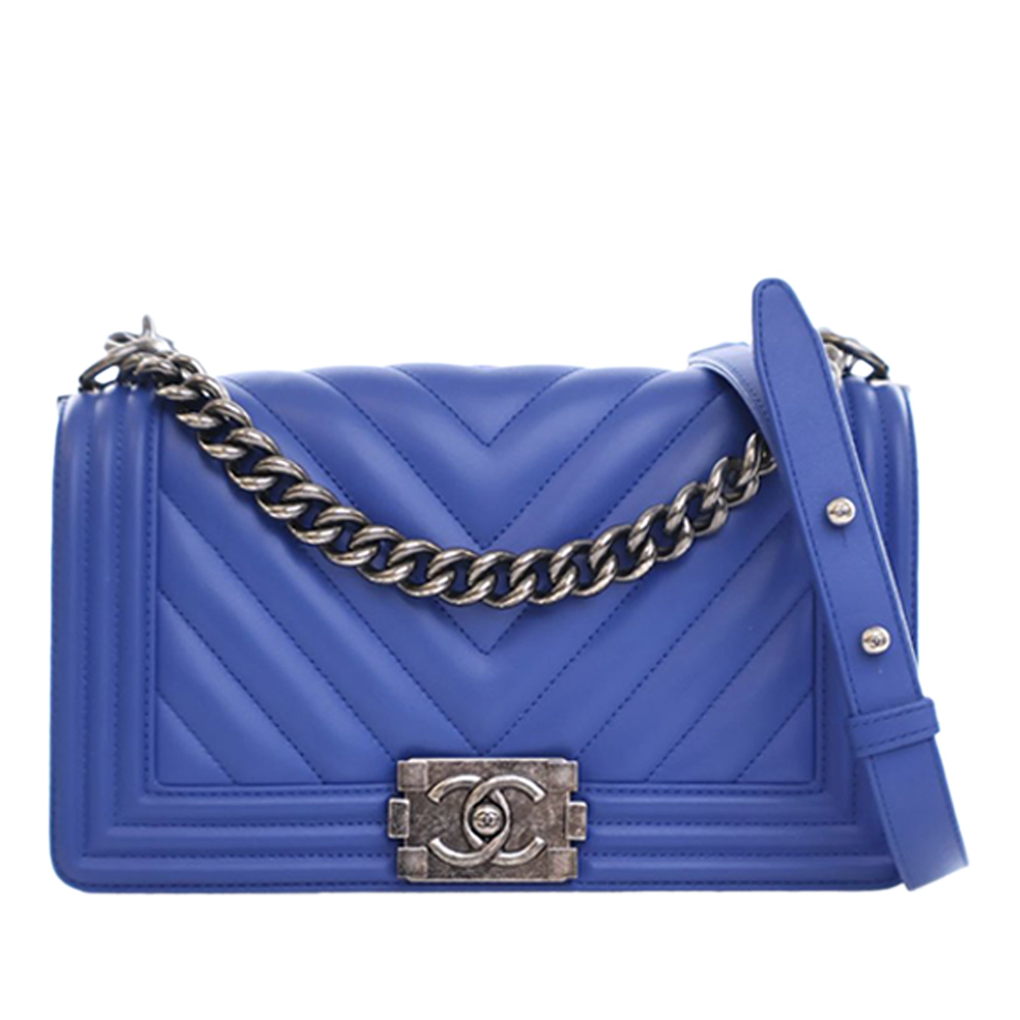 Chanel Old Medium Chevron Lambskin Boy Flap - image 1