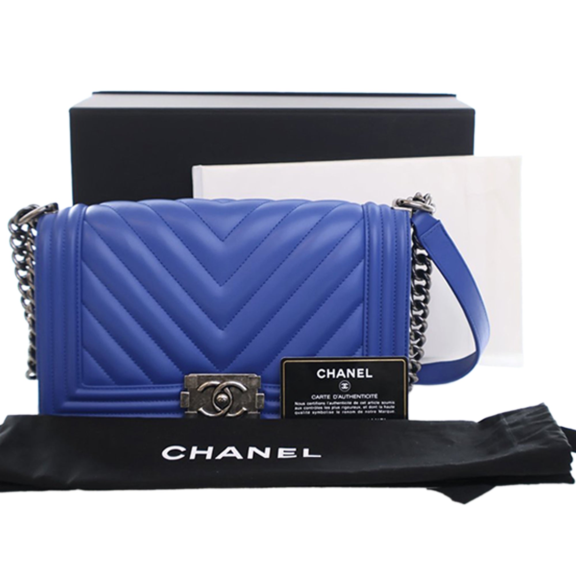 Chanel Old Medium Chevron Lambskin Boy Flap - image 15