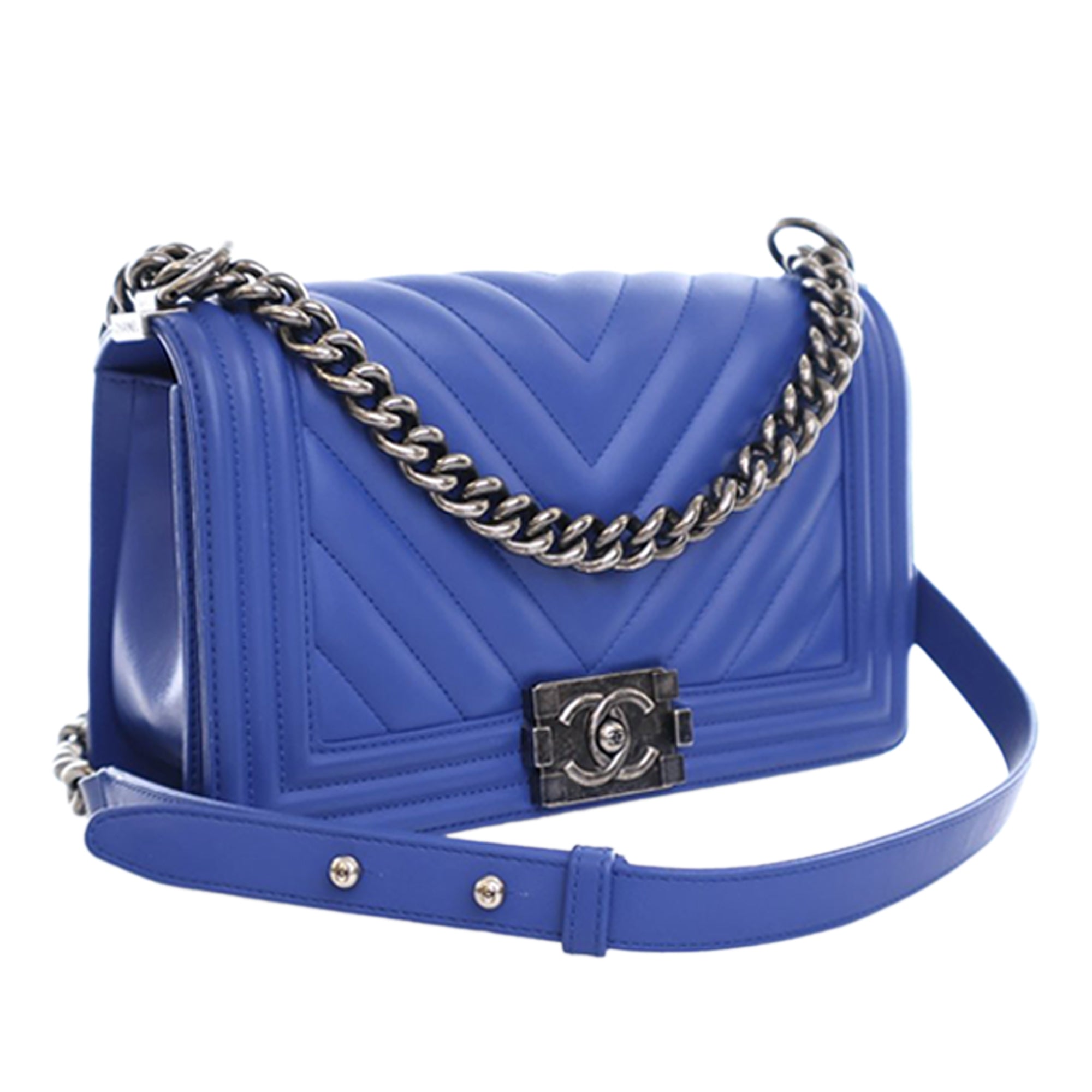 Chanel Old Medium Chevron Lambskin Boy Flap - image 3