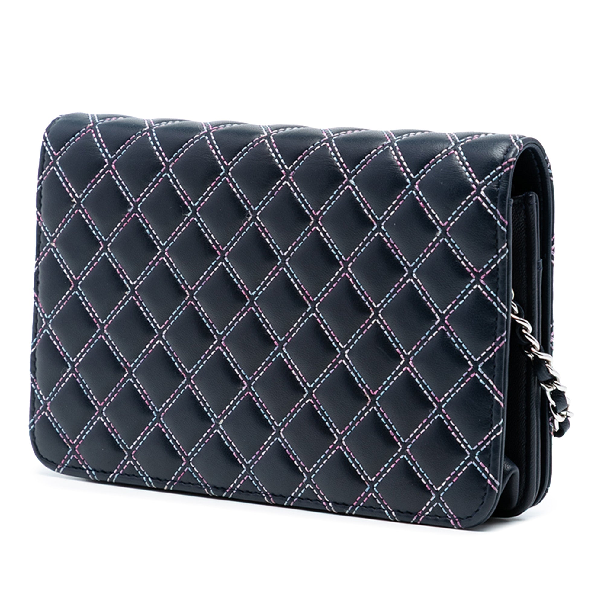 Chanel CC Quilted Lambskin Double Stitch Wallet On Chain - image 2