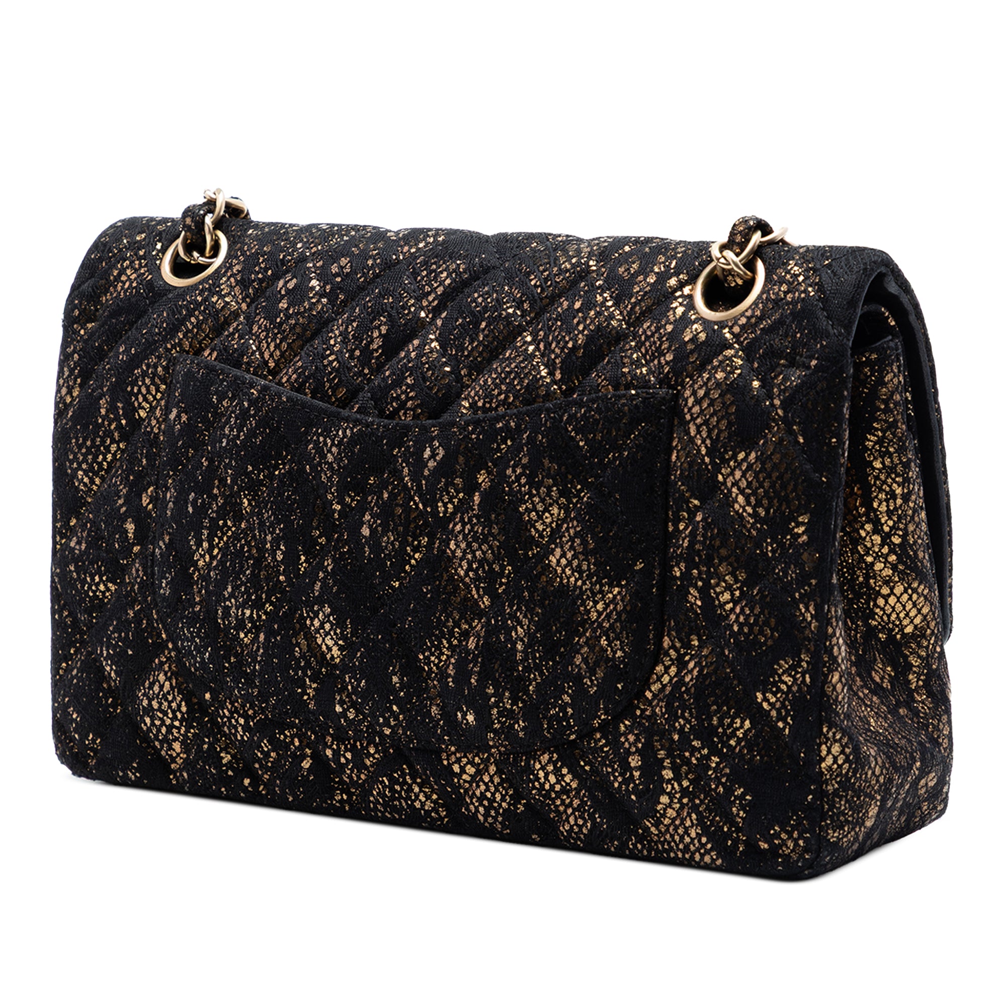 Chanel Medium Classic Metallic Goatskin and Lace Double Flap - image 2