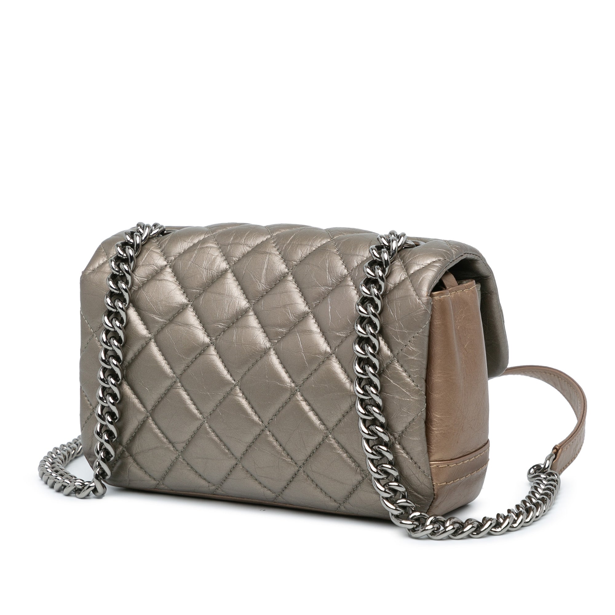 Chanel Mini Quilted Metallic Calfskin Lady Pearly Flap - image 2