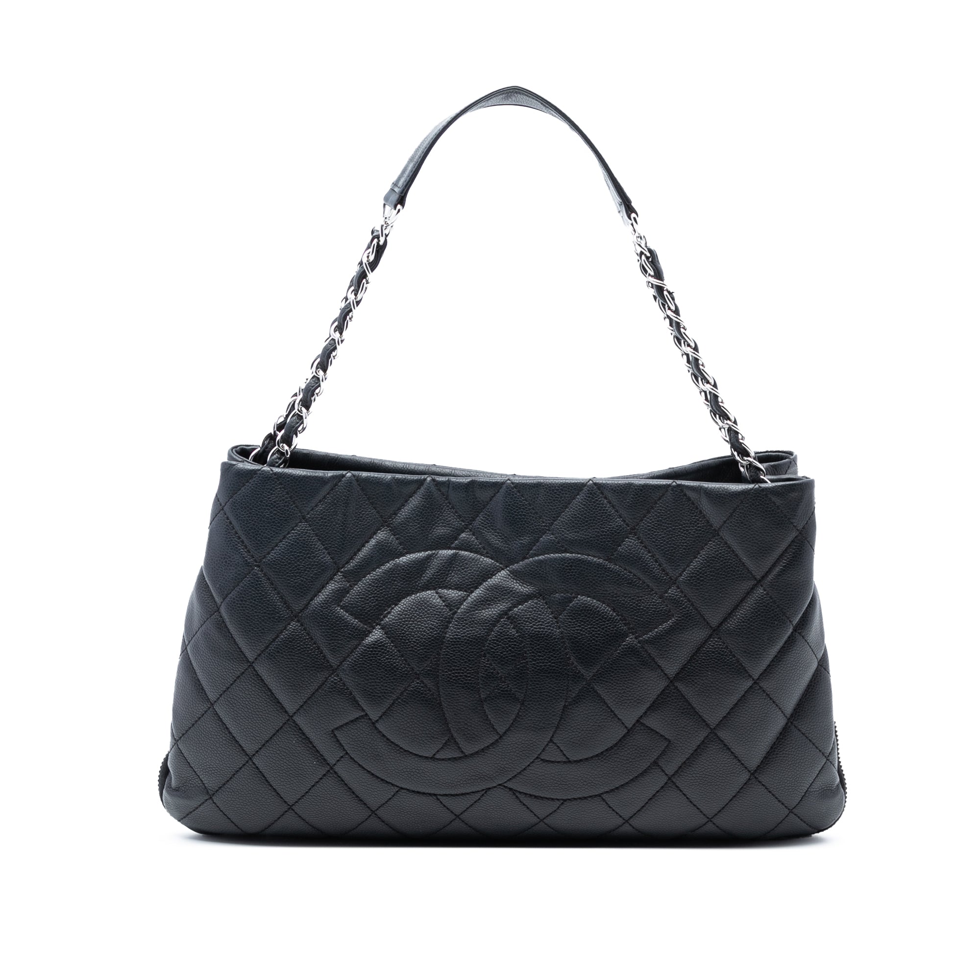 Chanel CC Quilted Caviar Expandable Tote - image 1