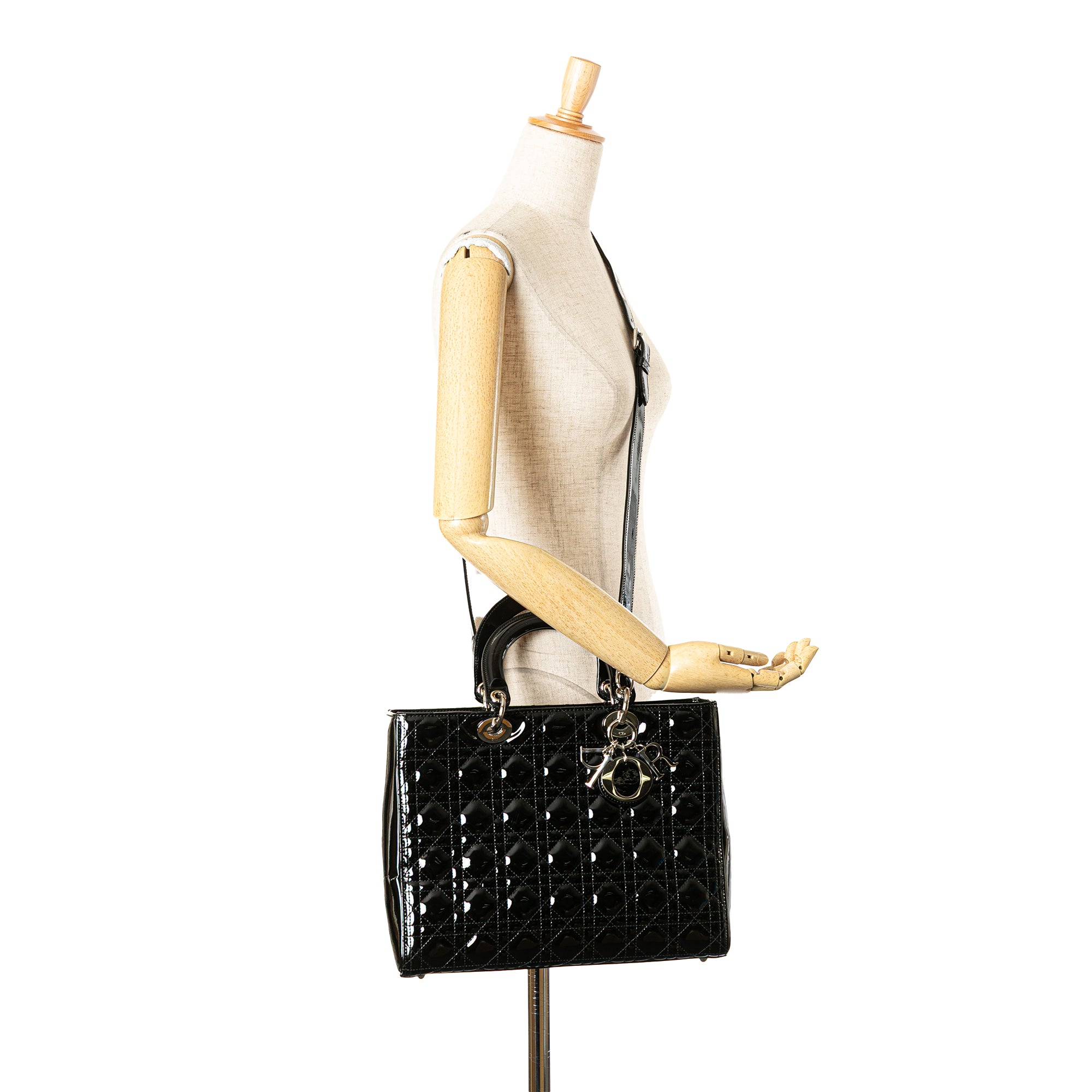 Dior Large Patent Cannage Lady Dior - image 11