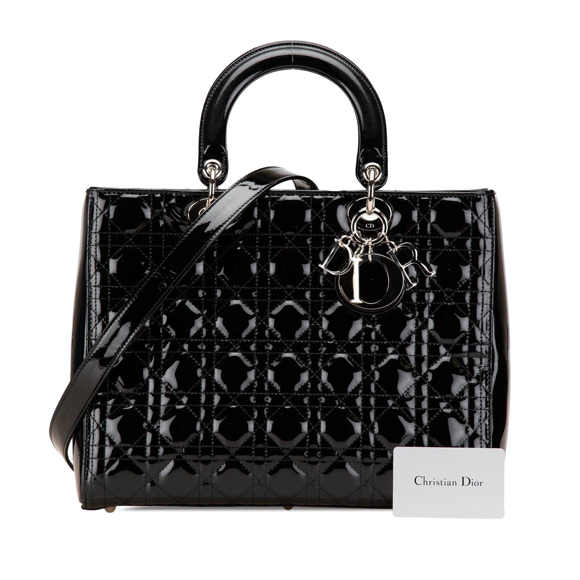 Dior Large Patent Cannage Lady Dior - image 12