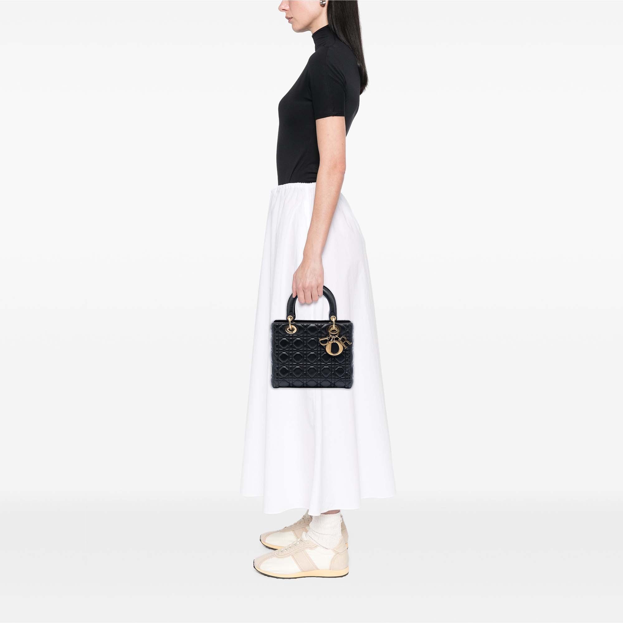 Dior Medium Lambskin Cannage Lady Dior - image 6