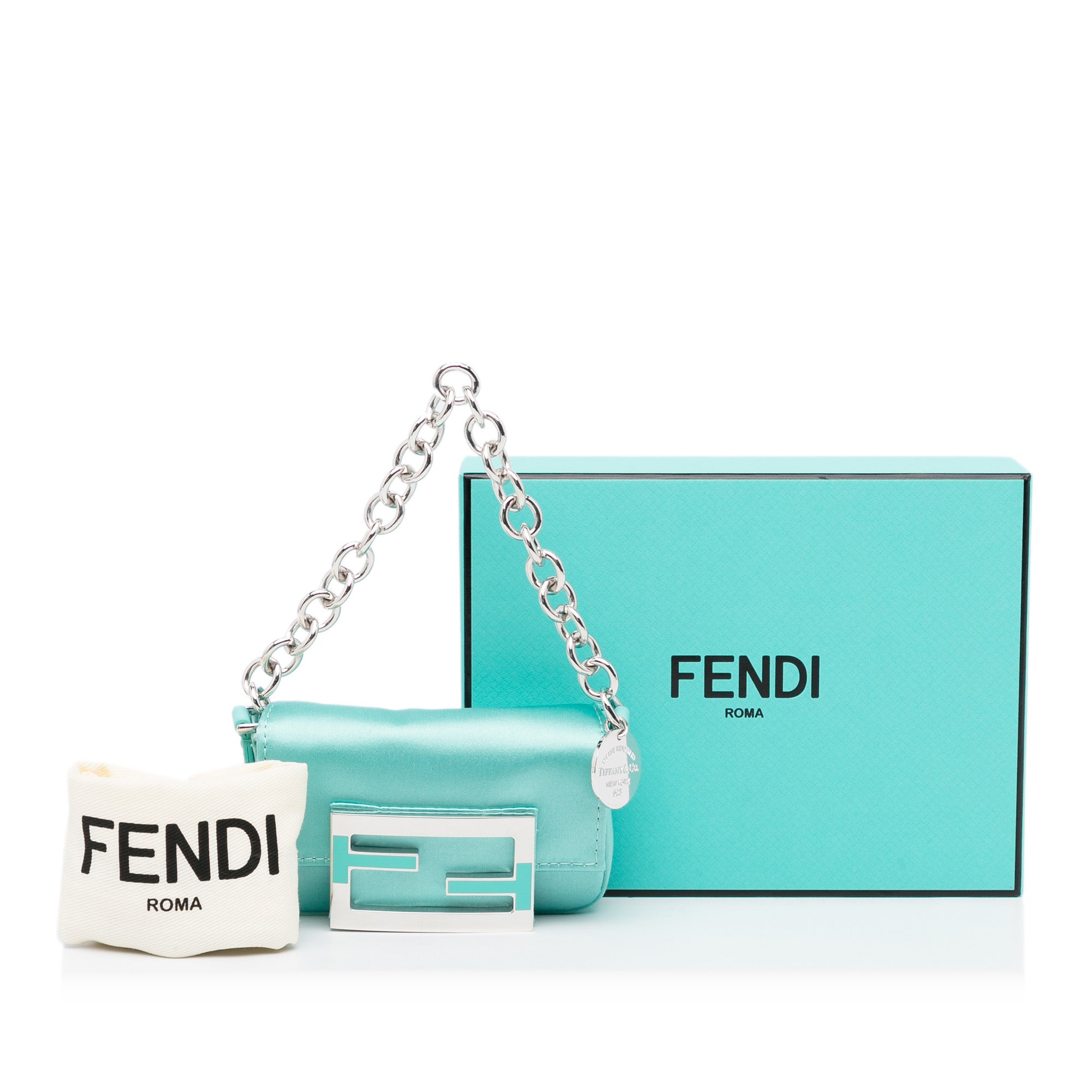 Fendi x Nano Tiffany Satin Baguette - image 11