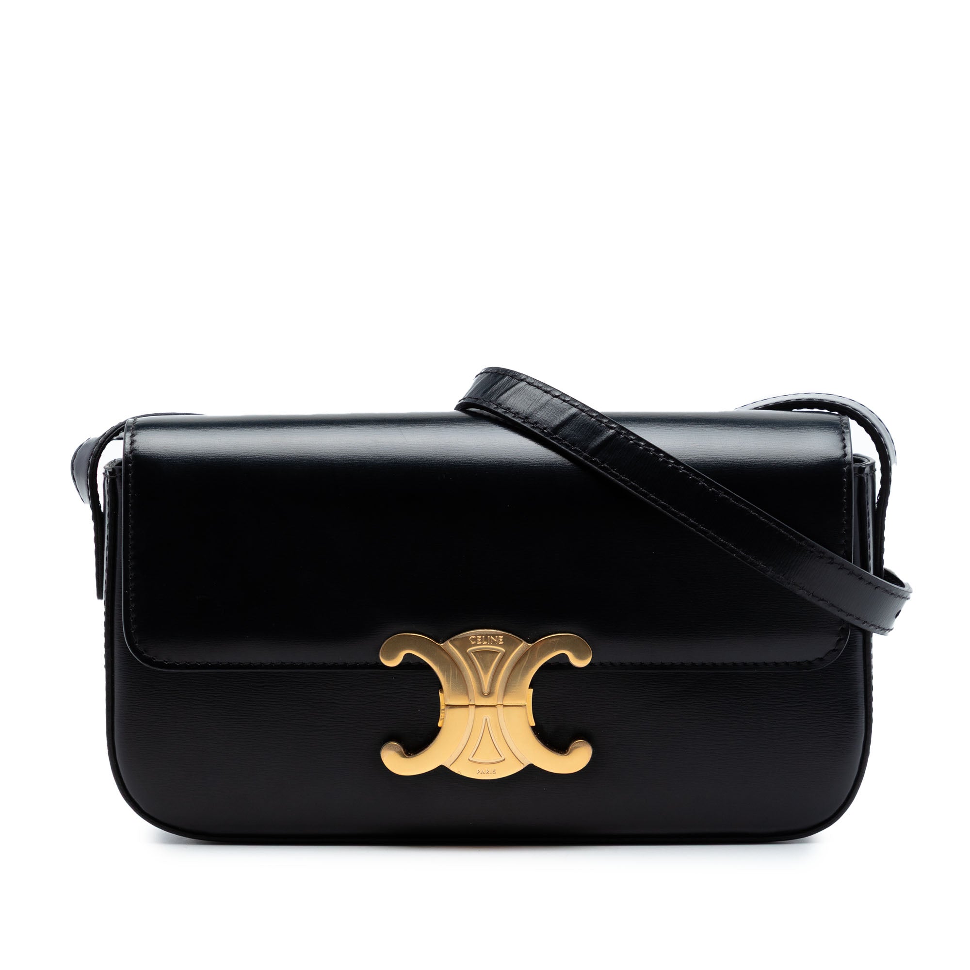 Celine Shiny Calfskin Triomphe Claude Shoulder Bag - image 1