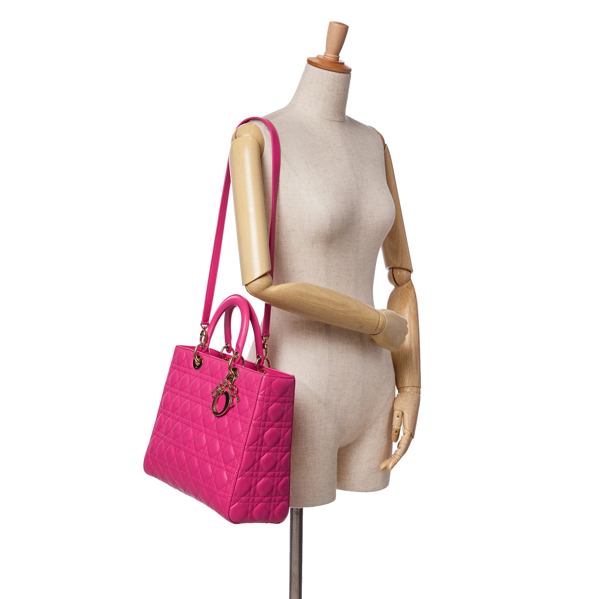 Dior Large Lambskin Cannage Lady Dior - image 9