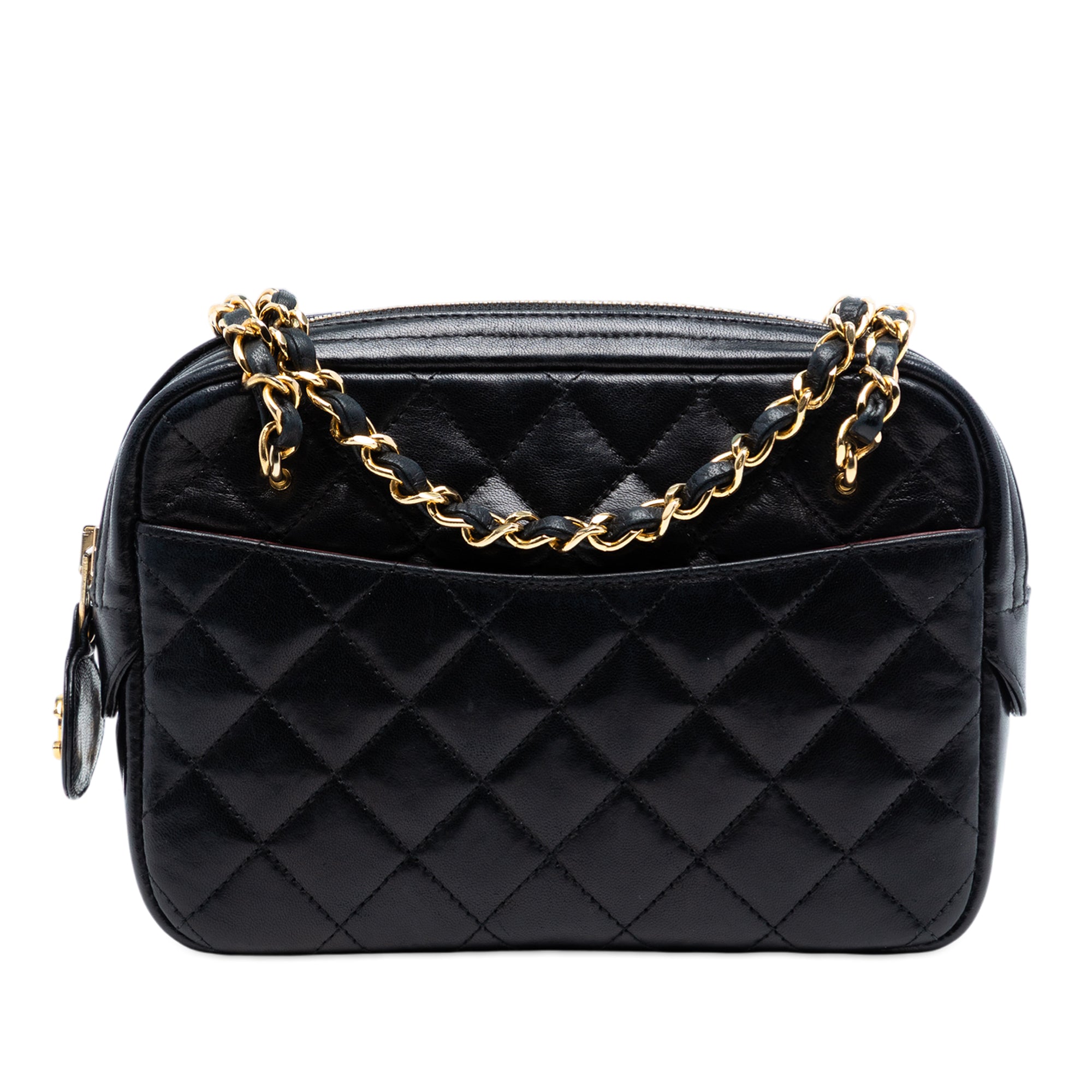Chanel Mini CC Quilted Lambskin Pocket Chain Camera Bag - image 1