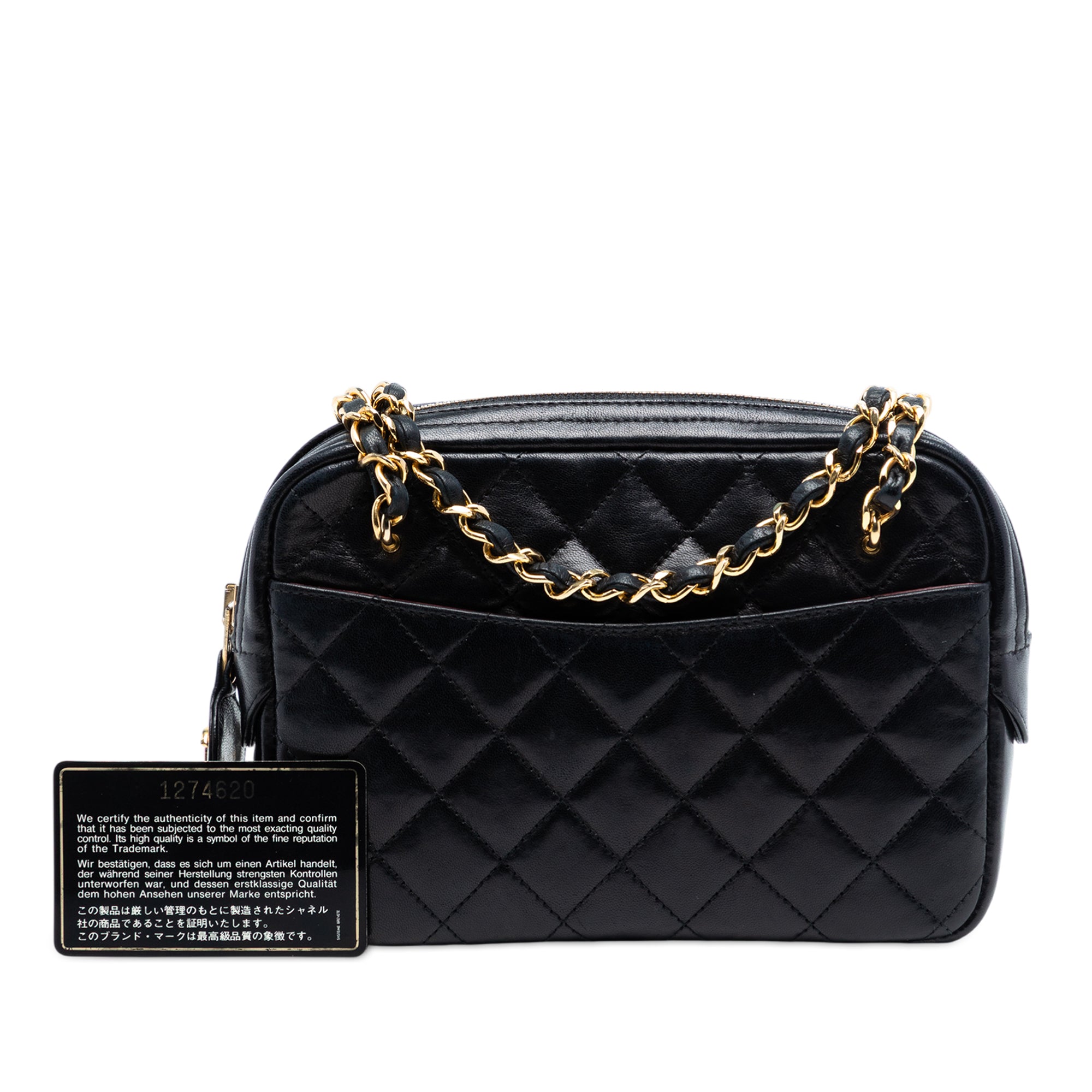 Chanel Mini CC Quilted Lambskin Pocket Chain Camera Bag - image 8