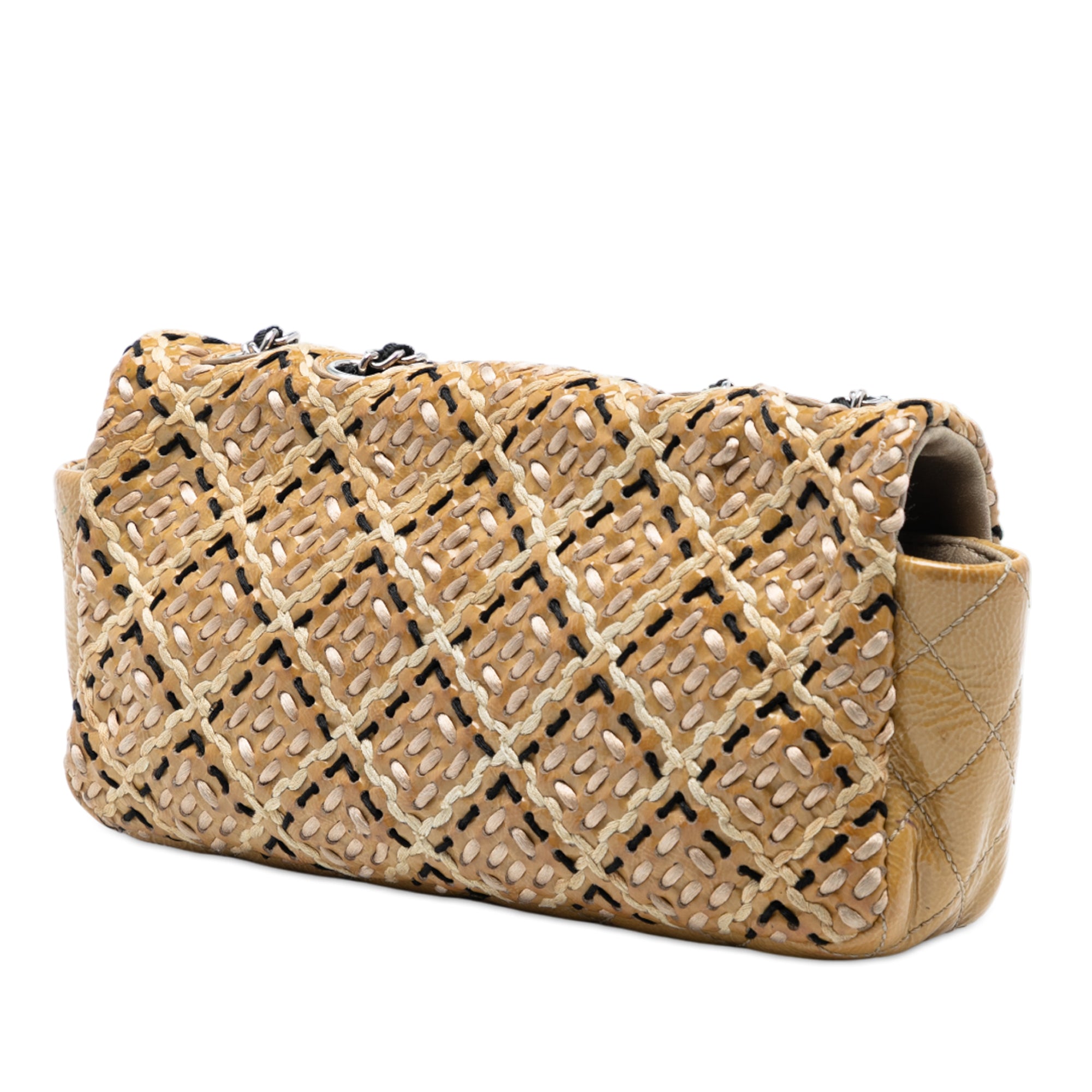 Chanel CC Patent Woven Stitch Full Flap - image 2