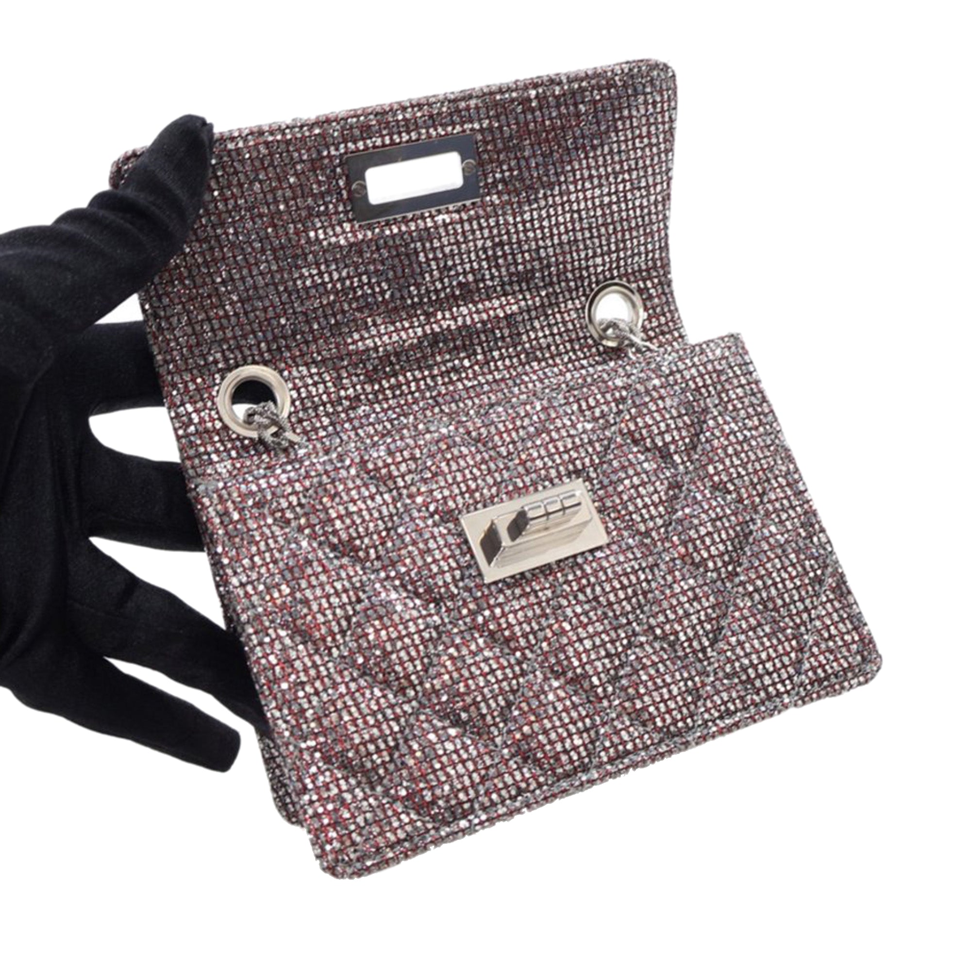 Chanel Mini Glitter Canvas Reissue 2.55 Flap - image 7
