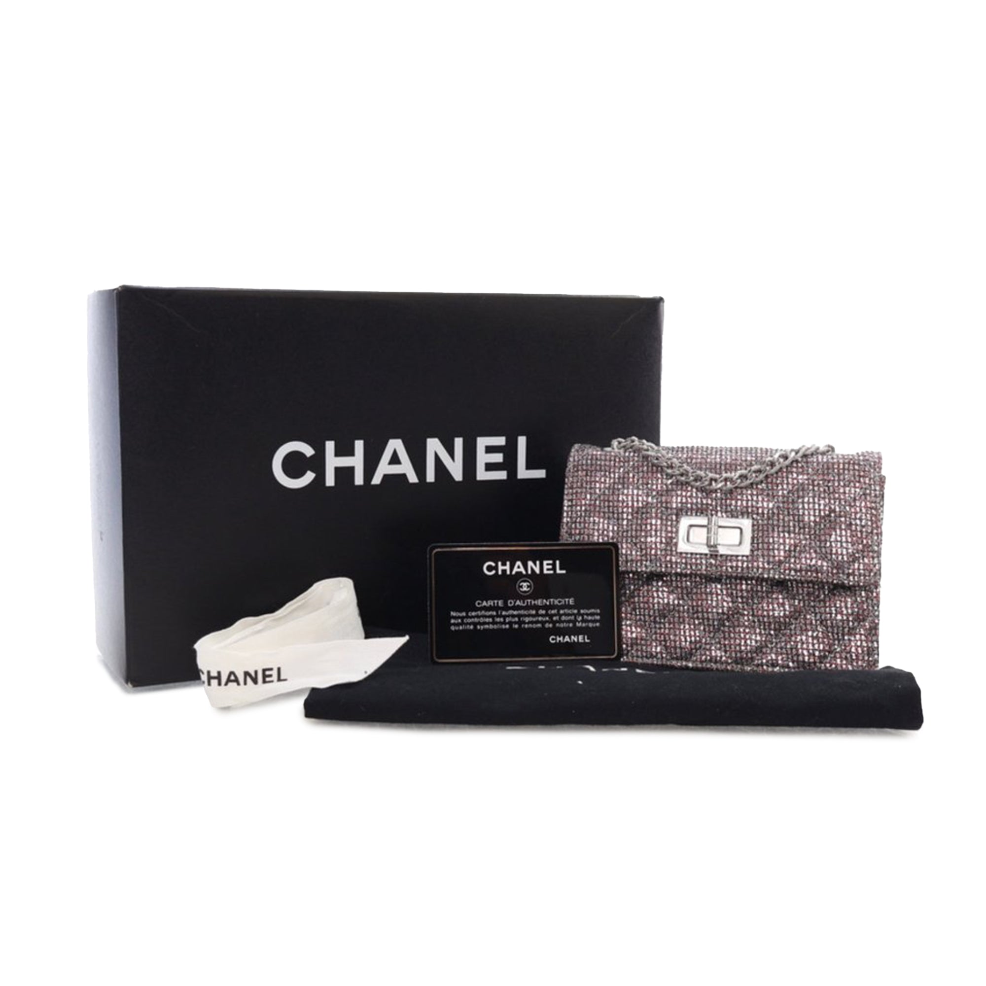 Chanel Mini Glitter Canvas Reissue 2.55 Flap - image 8