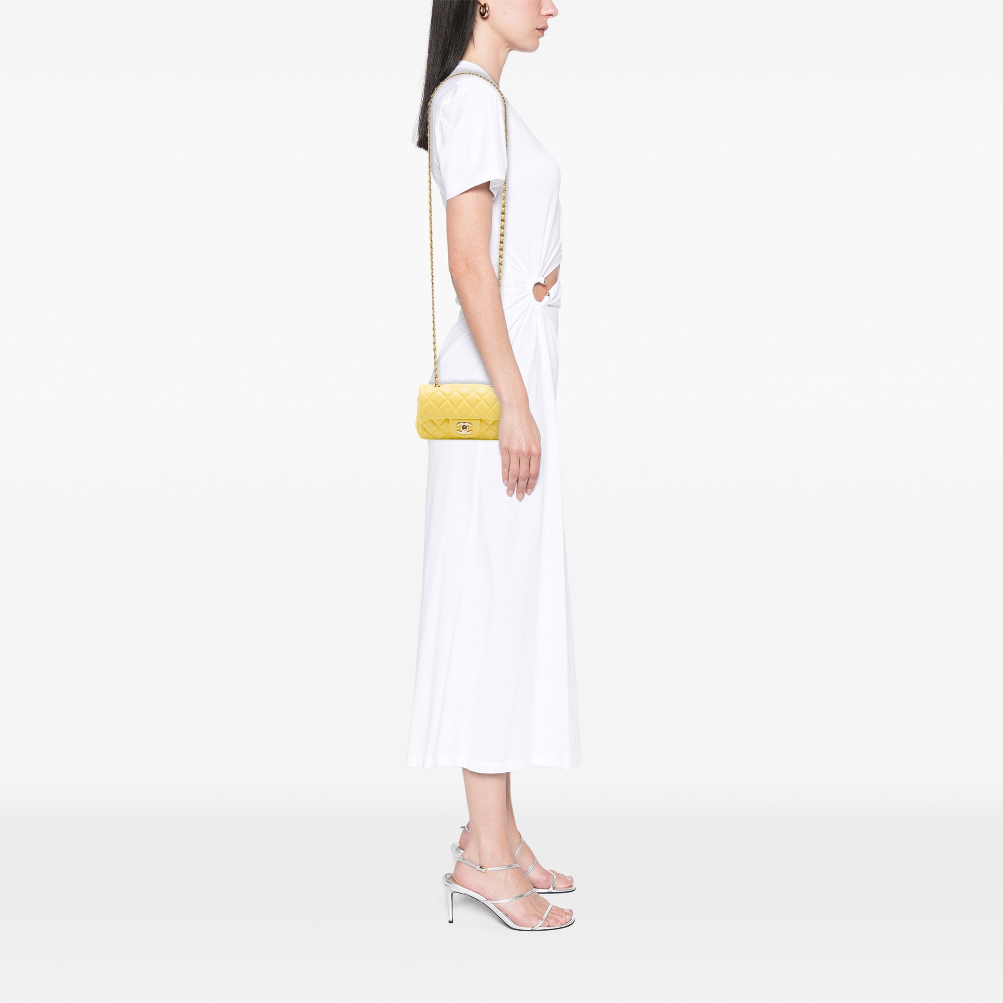 Chanel Extra Mini Rectangular Classic Lambskin Single Flap - image 6