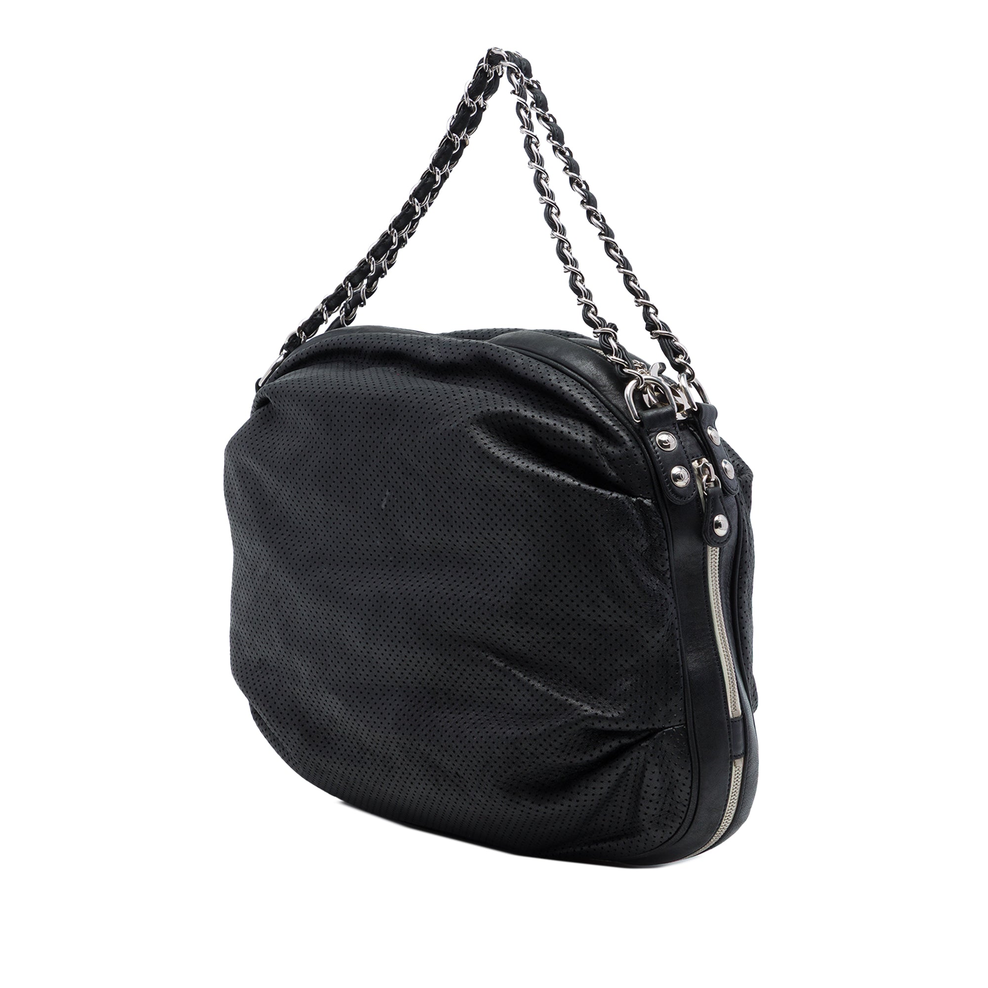 Chanel Perforated Lambskin Baseball Spirit Ligne Hobo - image 2