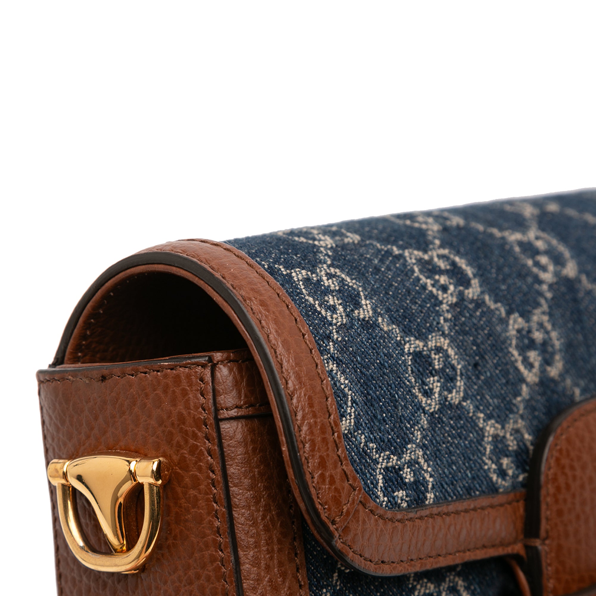 Gucci Small GG Denim Web Horsebit 1955 Crossbody - image 8