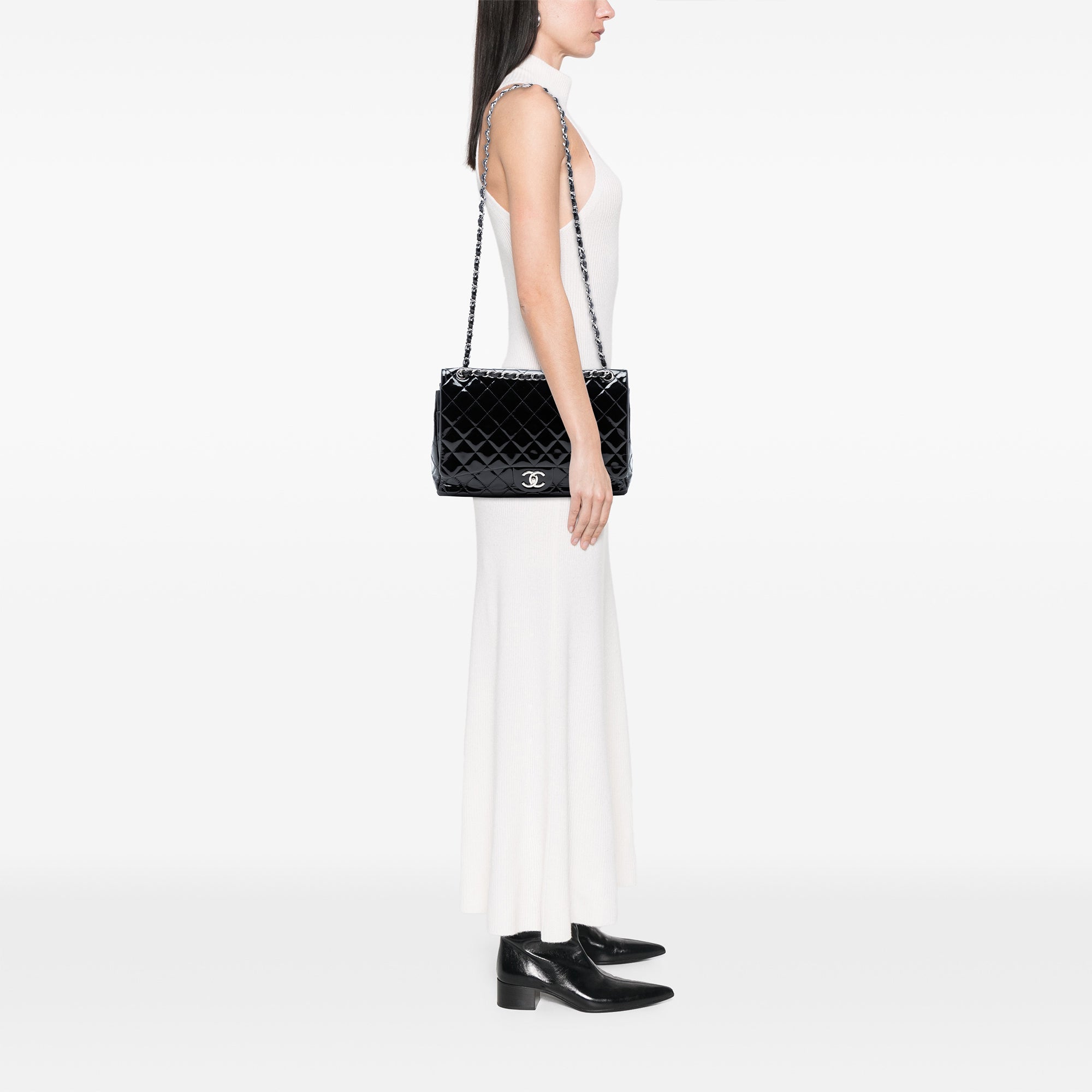 Chanel Maxi Classic Patent Double Flap - image 7