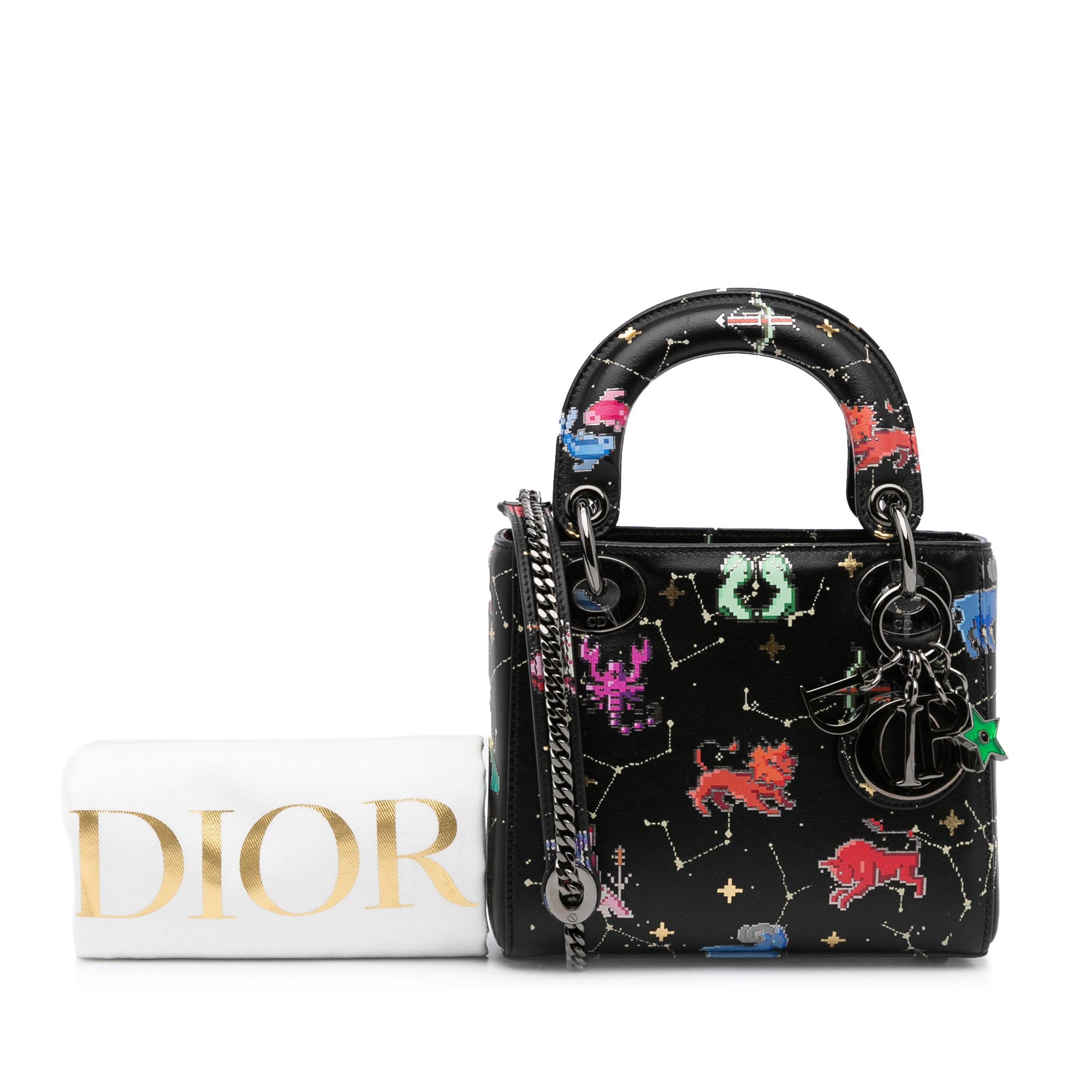 Dior Mini Calfskin Pixel Zodiac Lady Dior - image 12