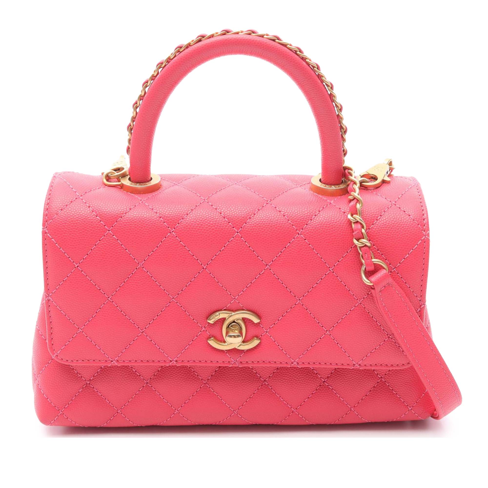 Chanel Mini Quilted Caviar Coco Chain Top Handle Bag - image 1