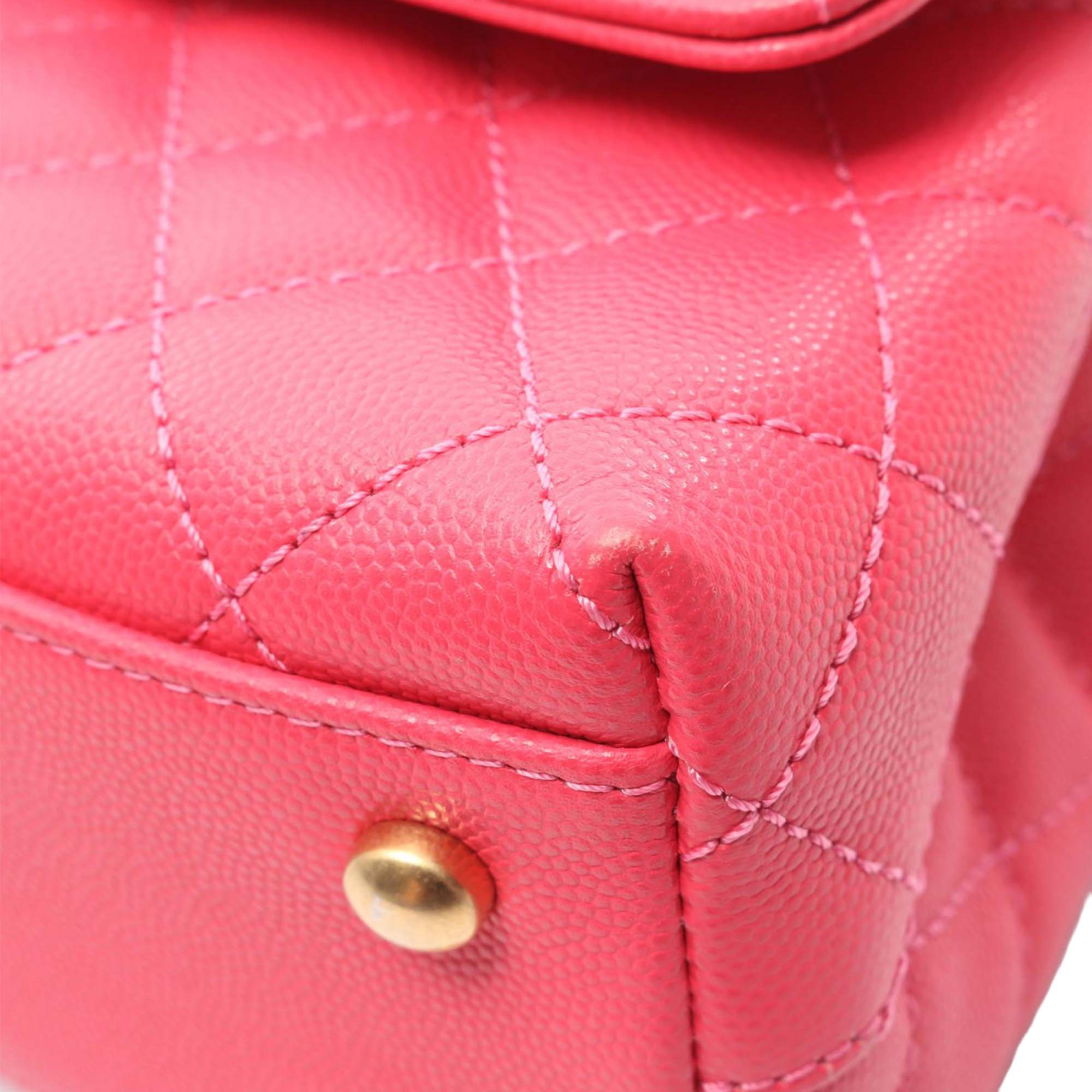 Chanel Mini Quilted Caviar Coco Chain Top Handle Bag - image 10