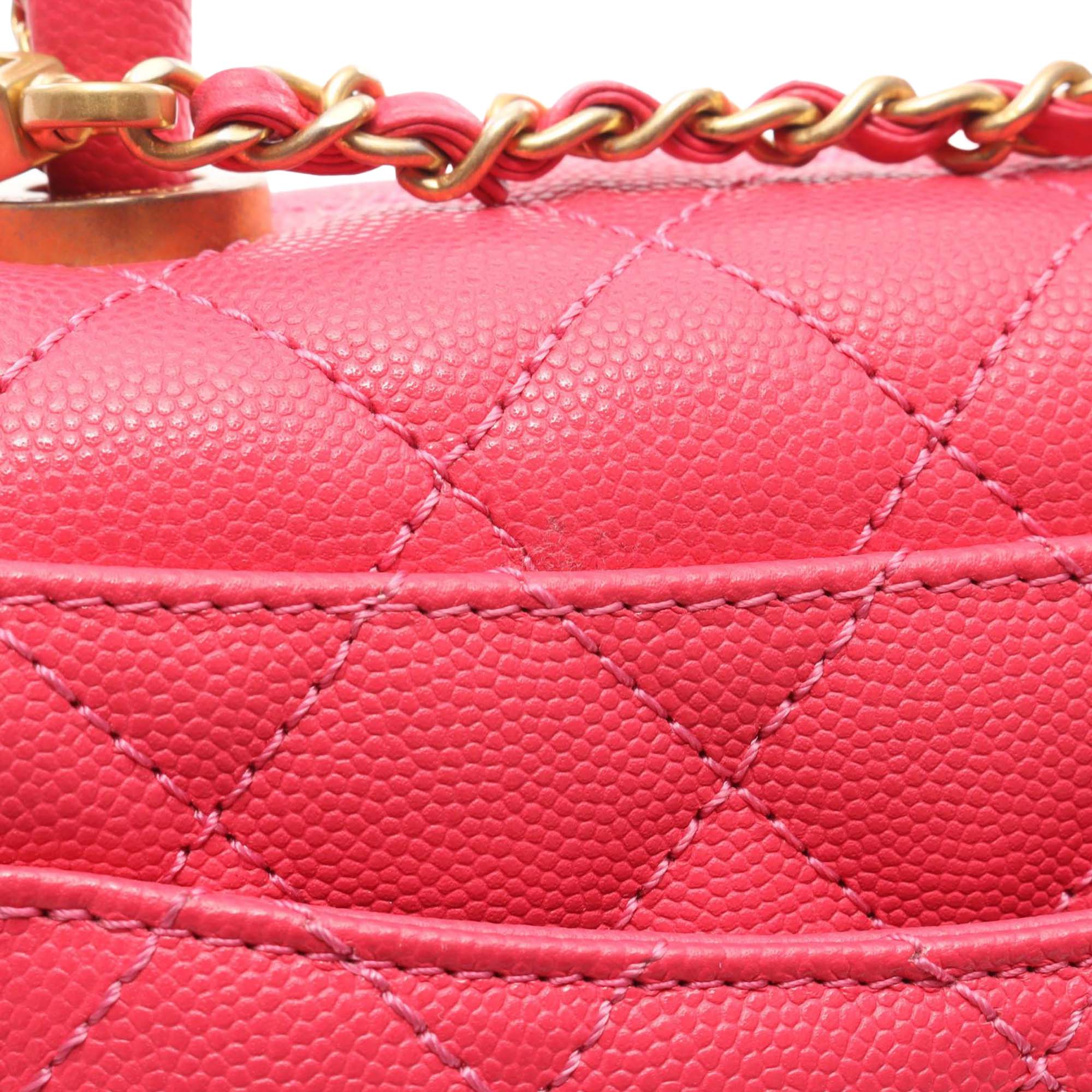 Chanel Mini Quilted Caviar Coco Chain Top Handle Bag - image 11