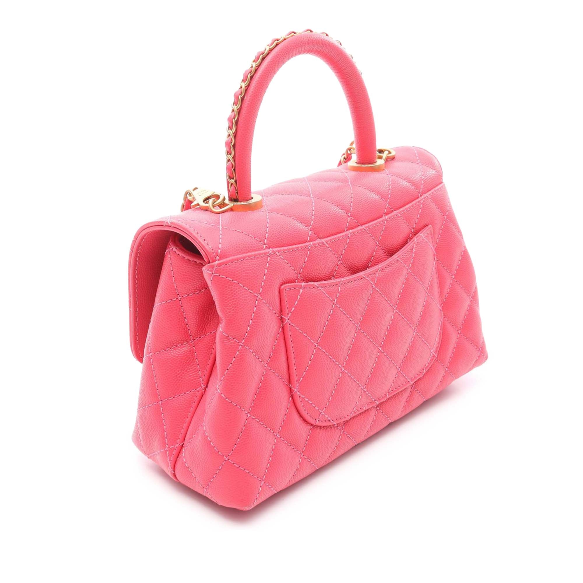 Chanel Mini Quilted Caviar Coco Chain Top Handle Bag - image 2