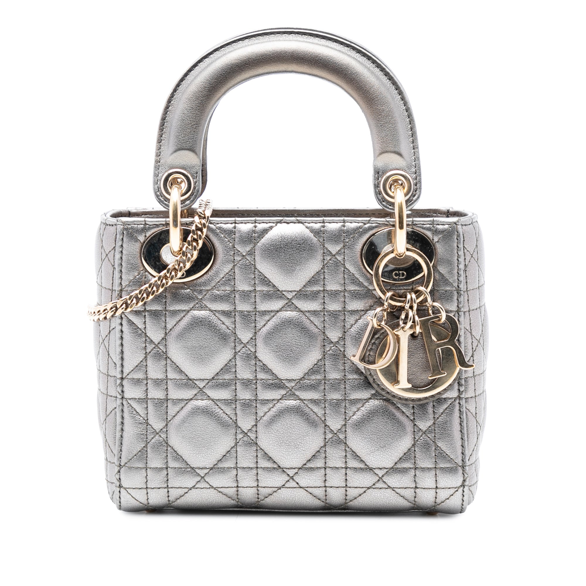Dior Mini Metallic Lambskin Cannage Lady Dior - image 1