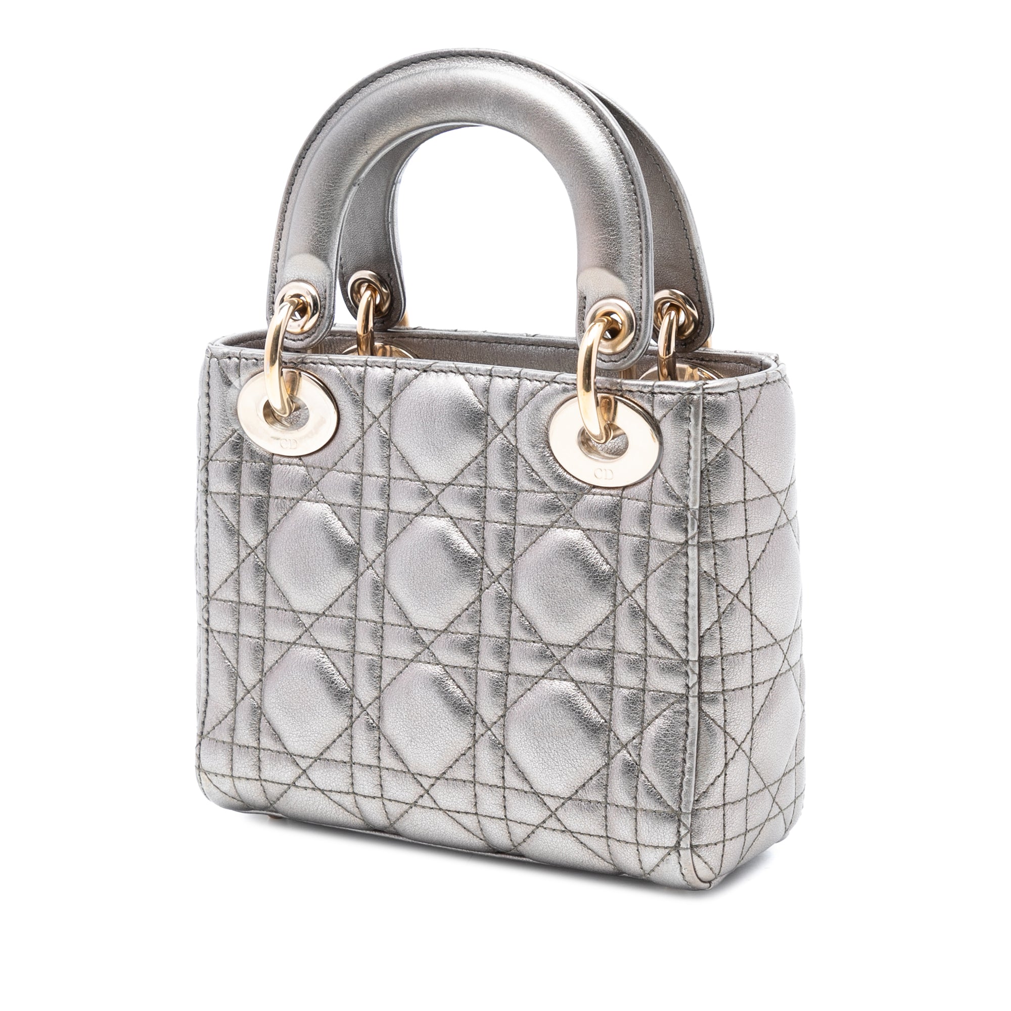 Dior Mini Metallic Lambskin Cannage Lady Dior - image 2