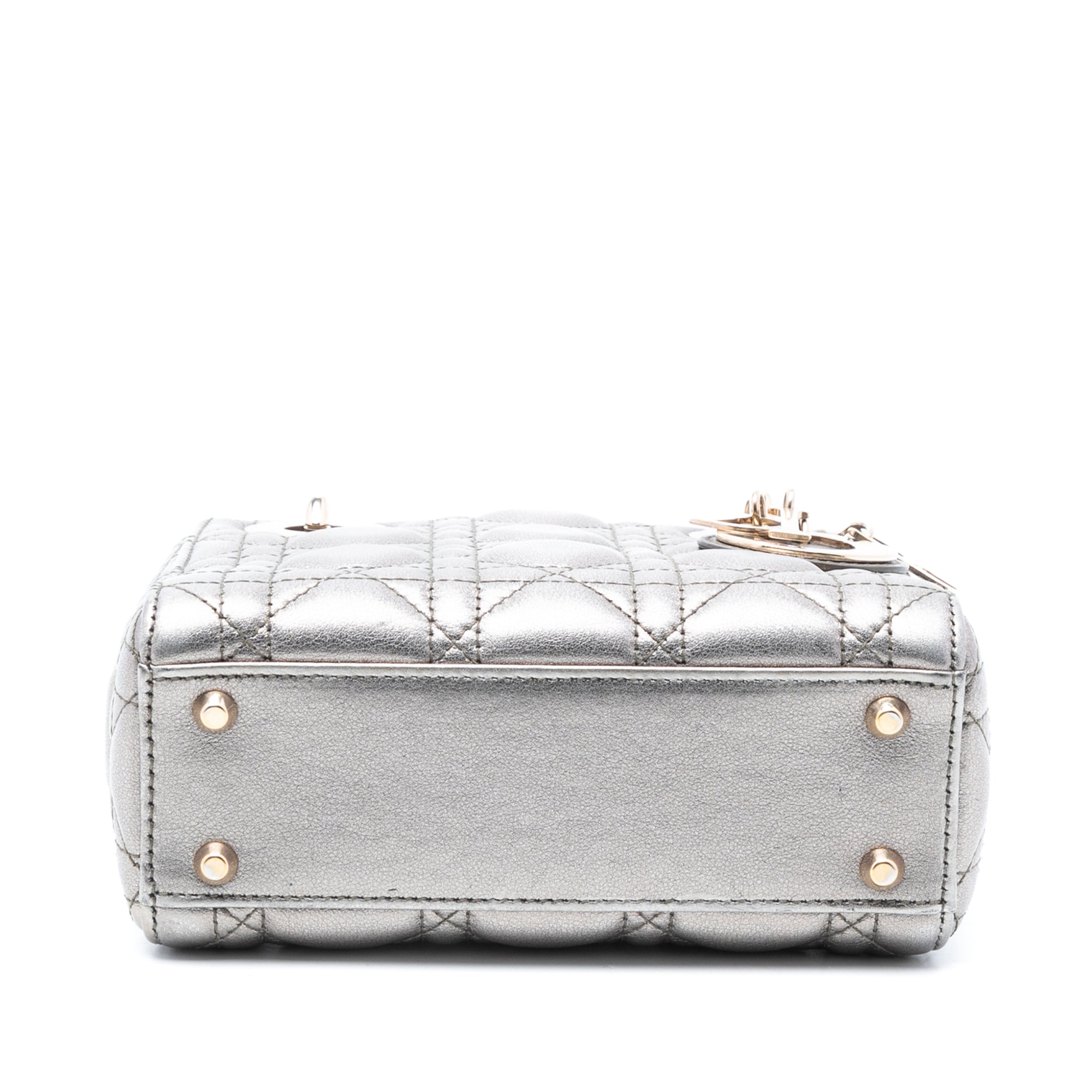 Dior Mini Metallic Lambskin Cannage Lady Dior - image 3