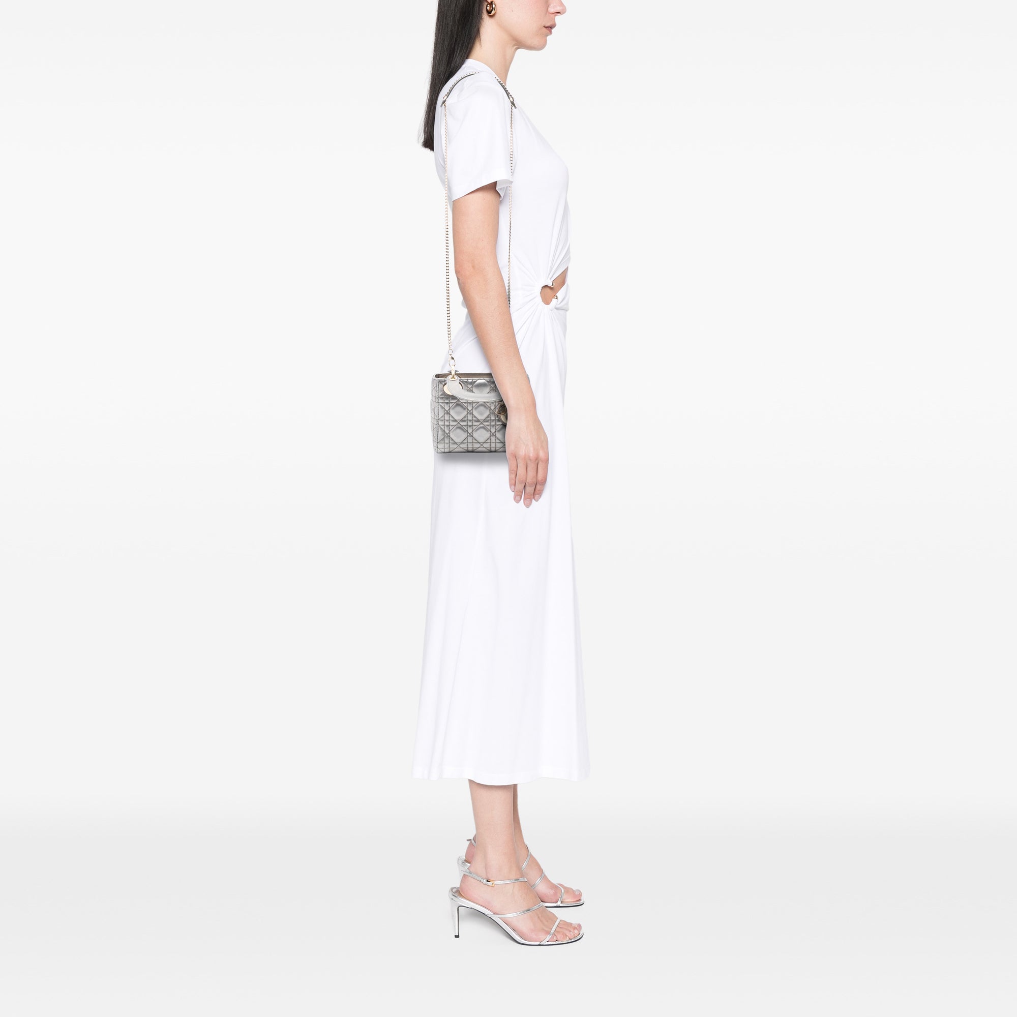 Dior Mini Metallic Lambskin Cannage Lady Dior - image 7