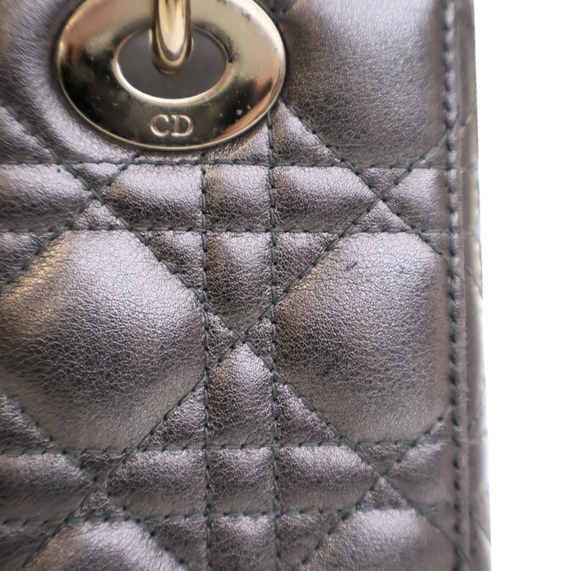 Dior Small Metallic Lambskin Cannage My ABCDior Lady Dior - image 7