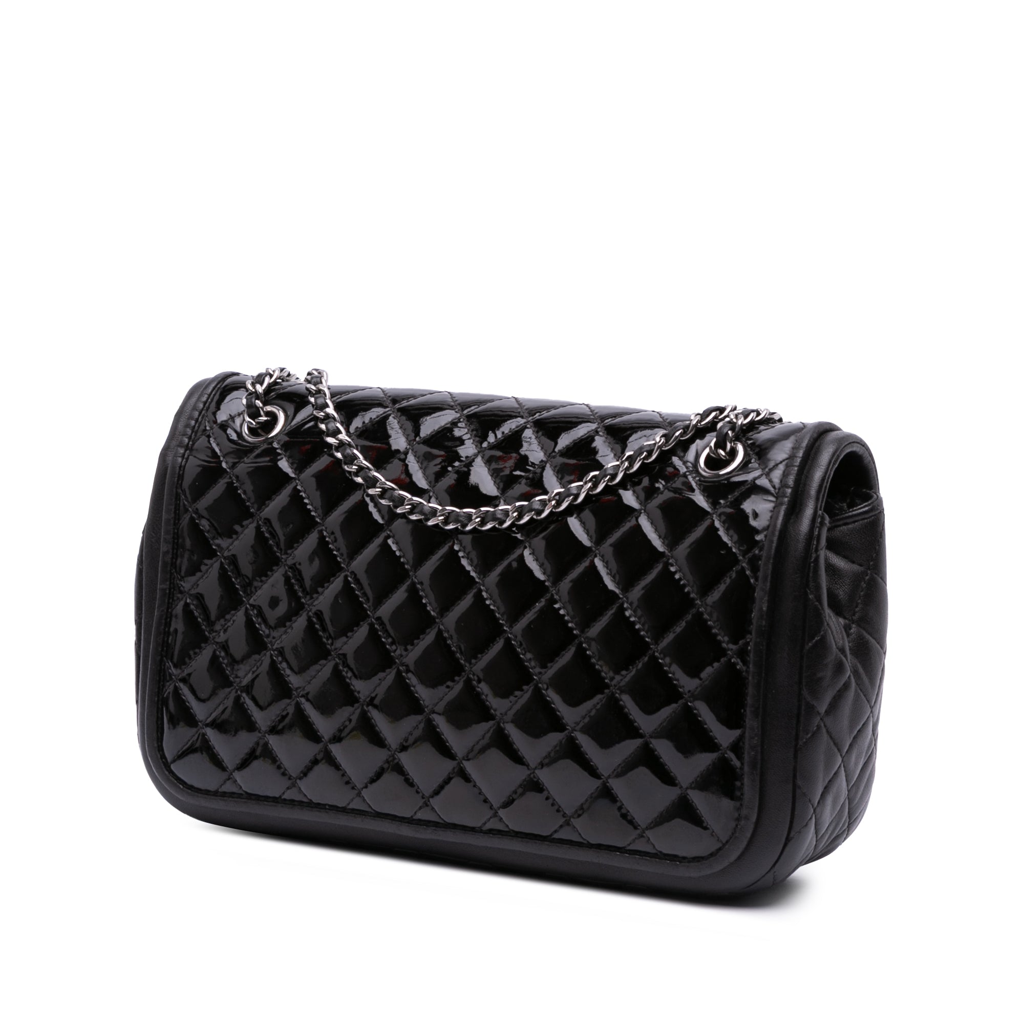 Chanel Medium Quilted Patent and Lambskin Trimmed Classic Twist Flap - image 2