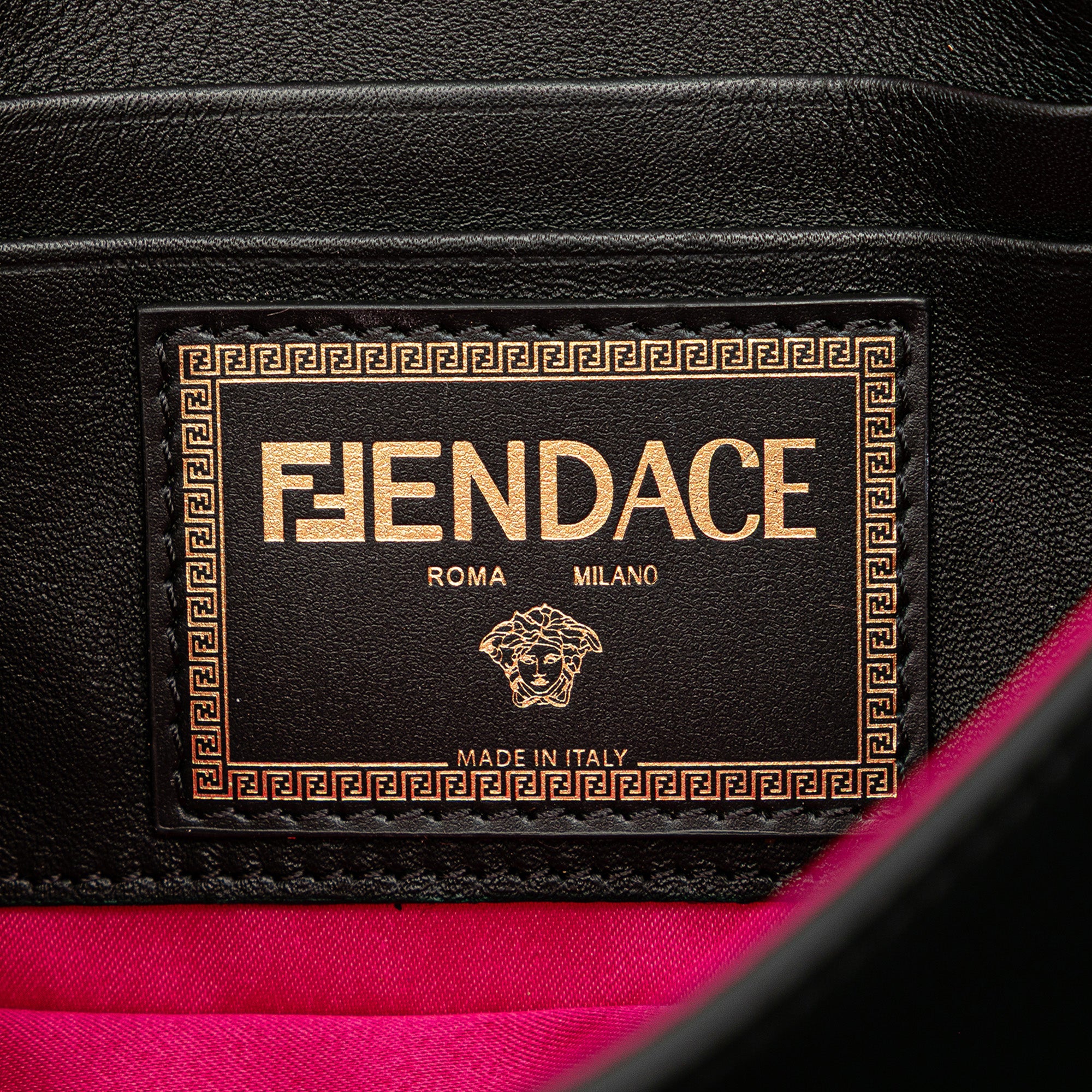 Fendi Versace Vitello Seta Fendace Mini Brooch Baguette Satchel - image 5