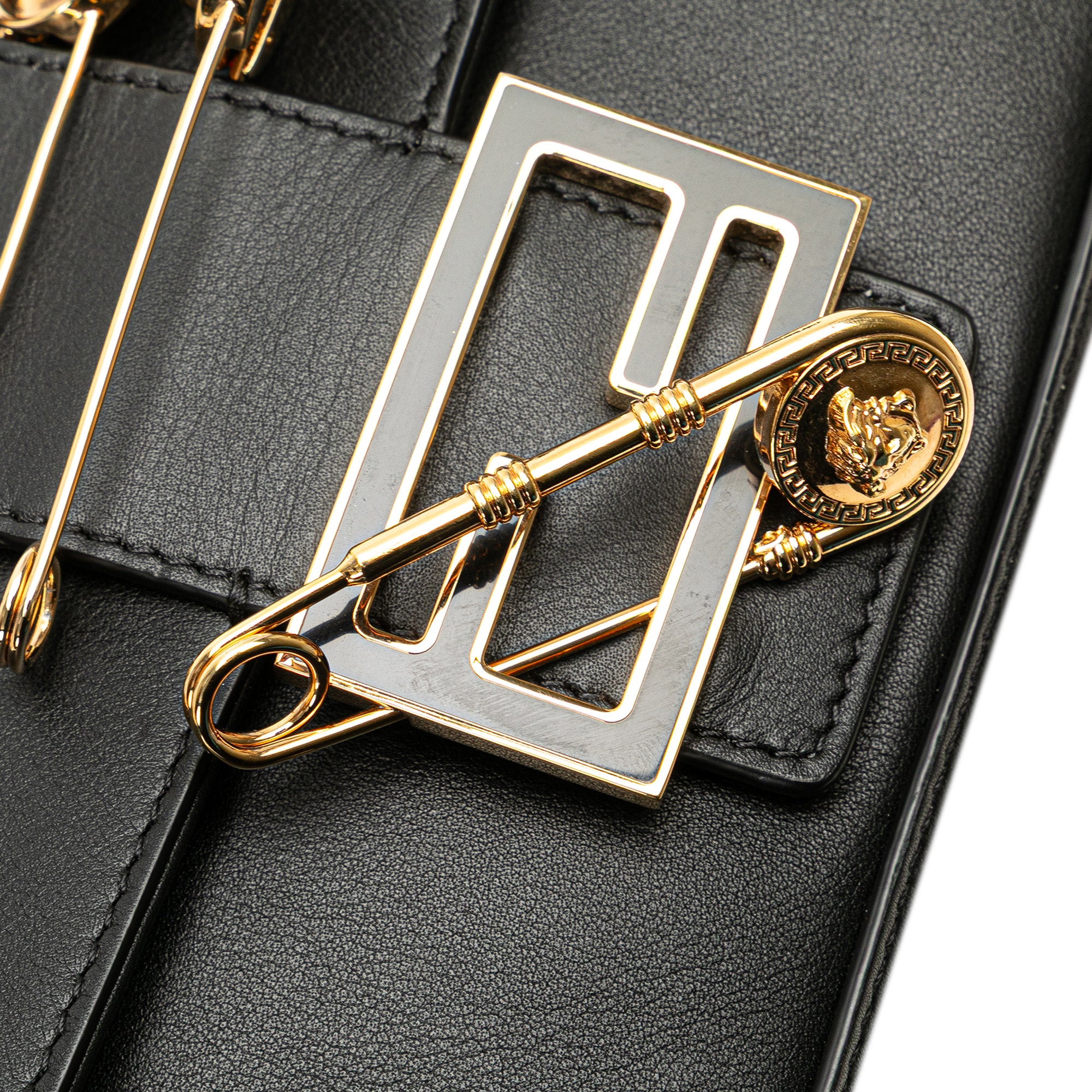 Fendi Versace Vitello Seta Fendace Mini Brooch Baguette Satchel - image 7