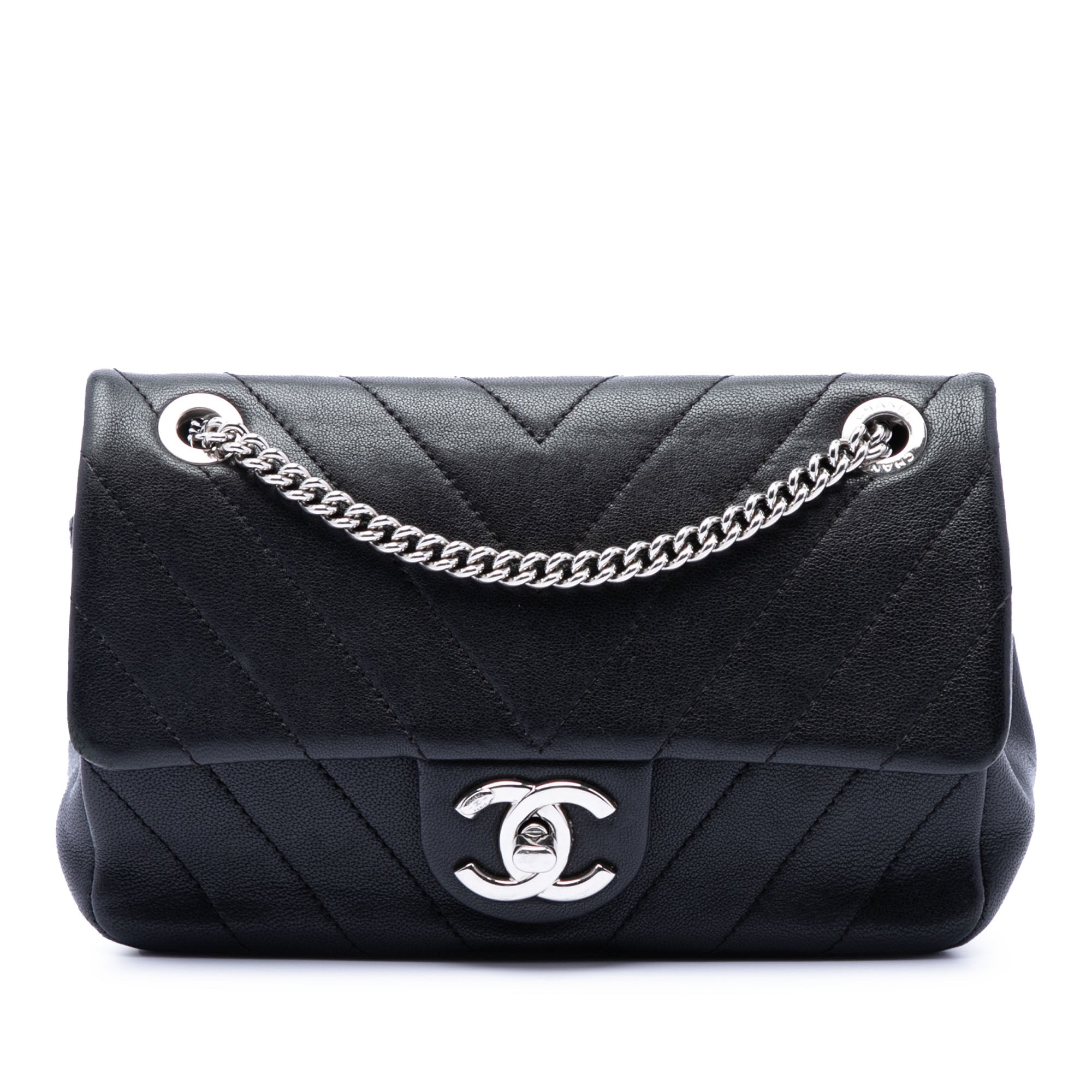 Chanel Mini CC Chevron Calfskin Single Flap - image 1