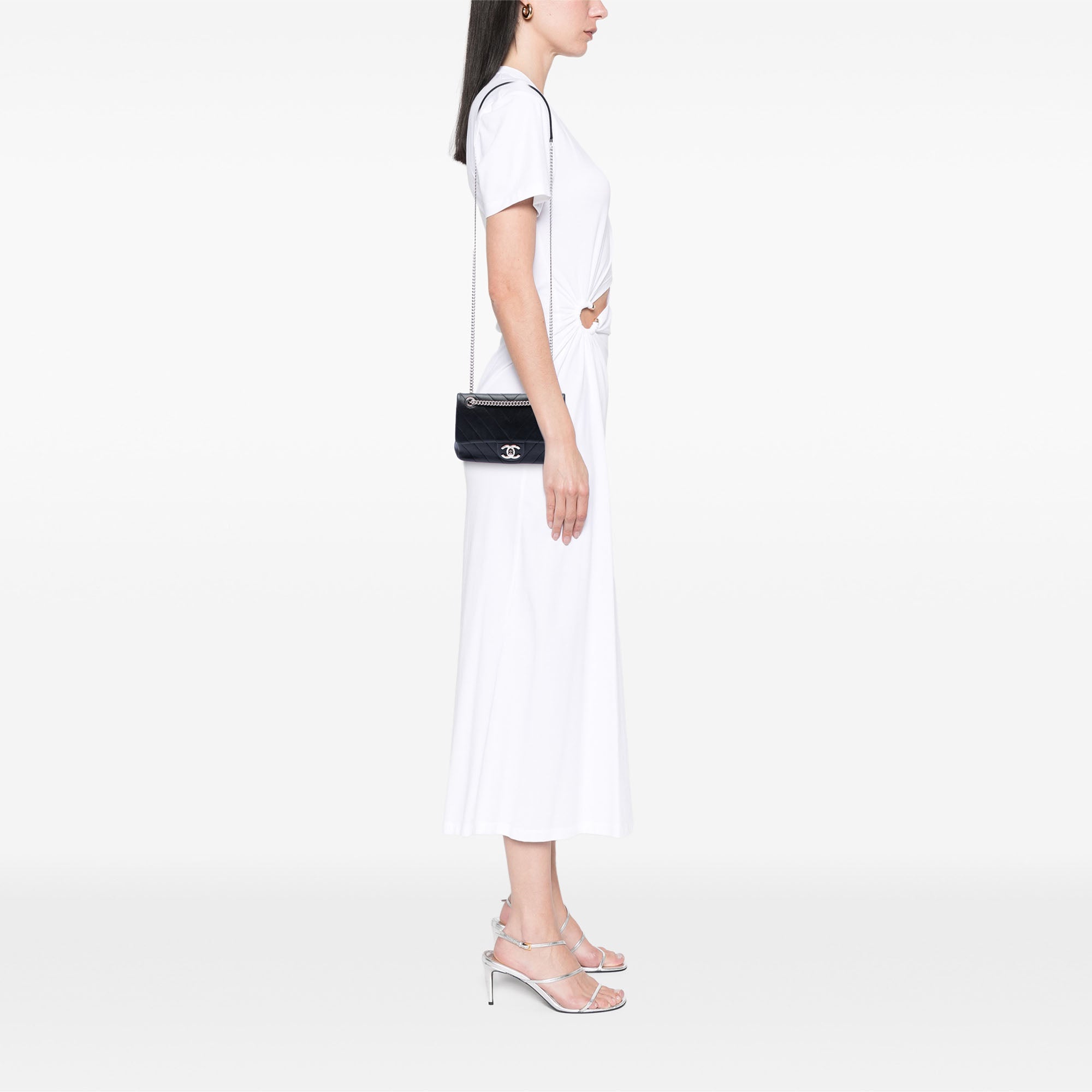 Chanel Mini CC Chevron Calfskin Single Flap - image 6