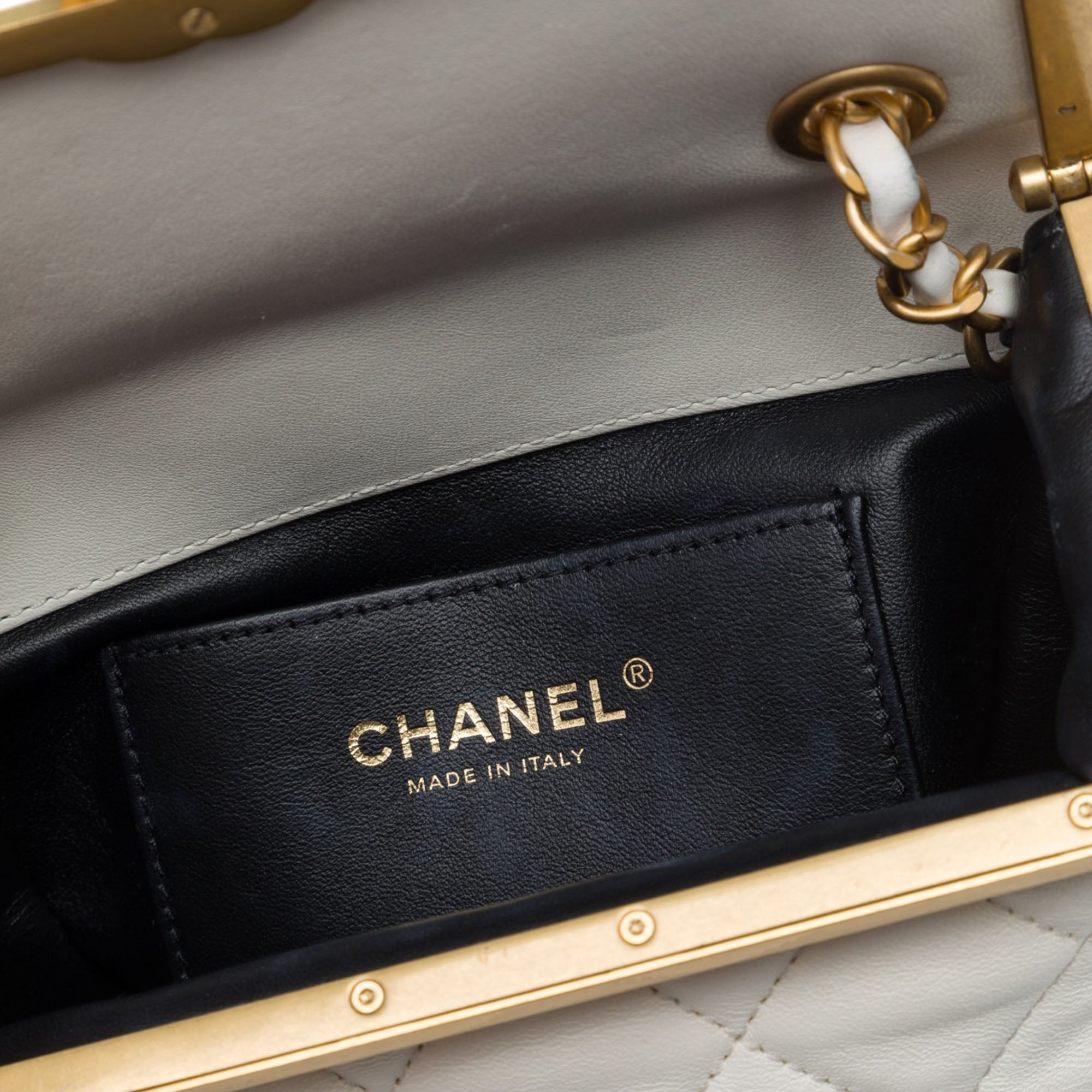 Chanel Mini Quilted Lambskin Paris Monaco Kiss Lock Vanity Bag - image 5