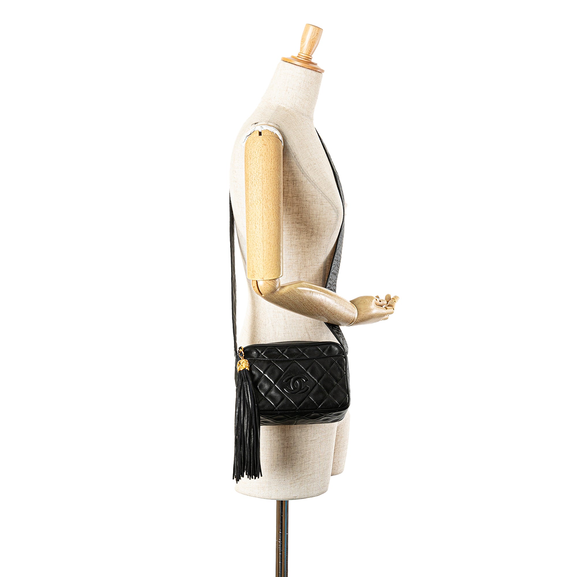 Chanel Mini CC Diamond Quilted Lambskin Tassel Camera Bag - image 12