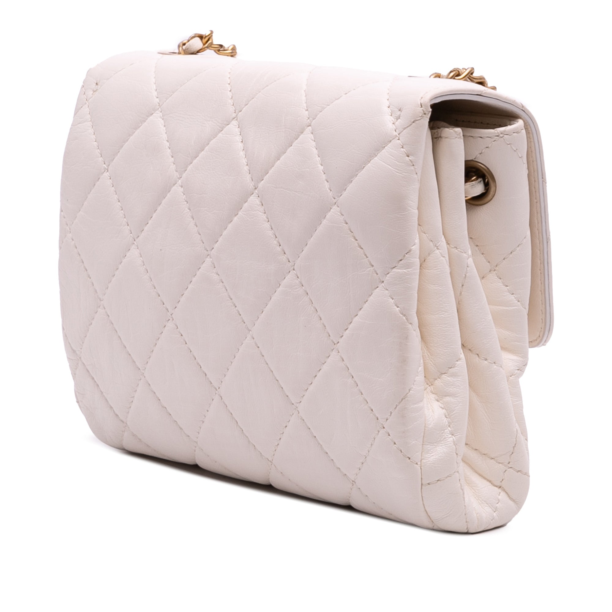 Chanel CC Quilted Aged Calfskin Accordion Flap - image 2