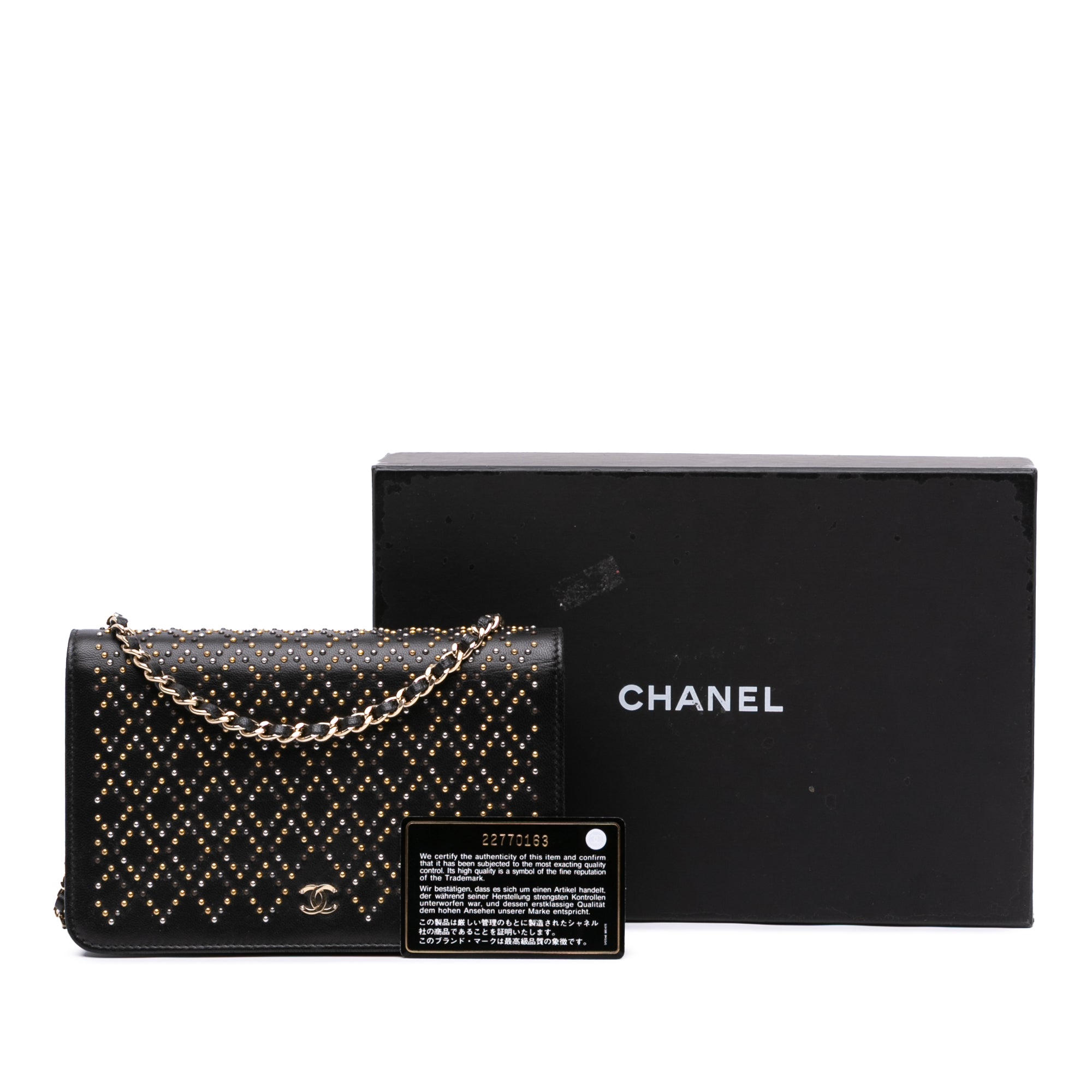 Chanel CC Studded Lambskin Wallet on Chain - image 10