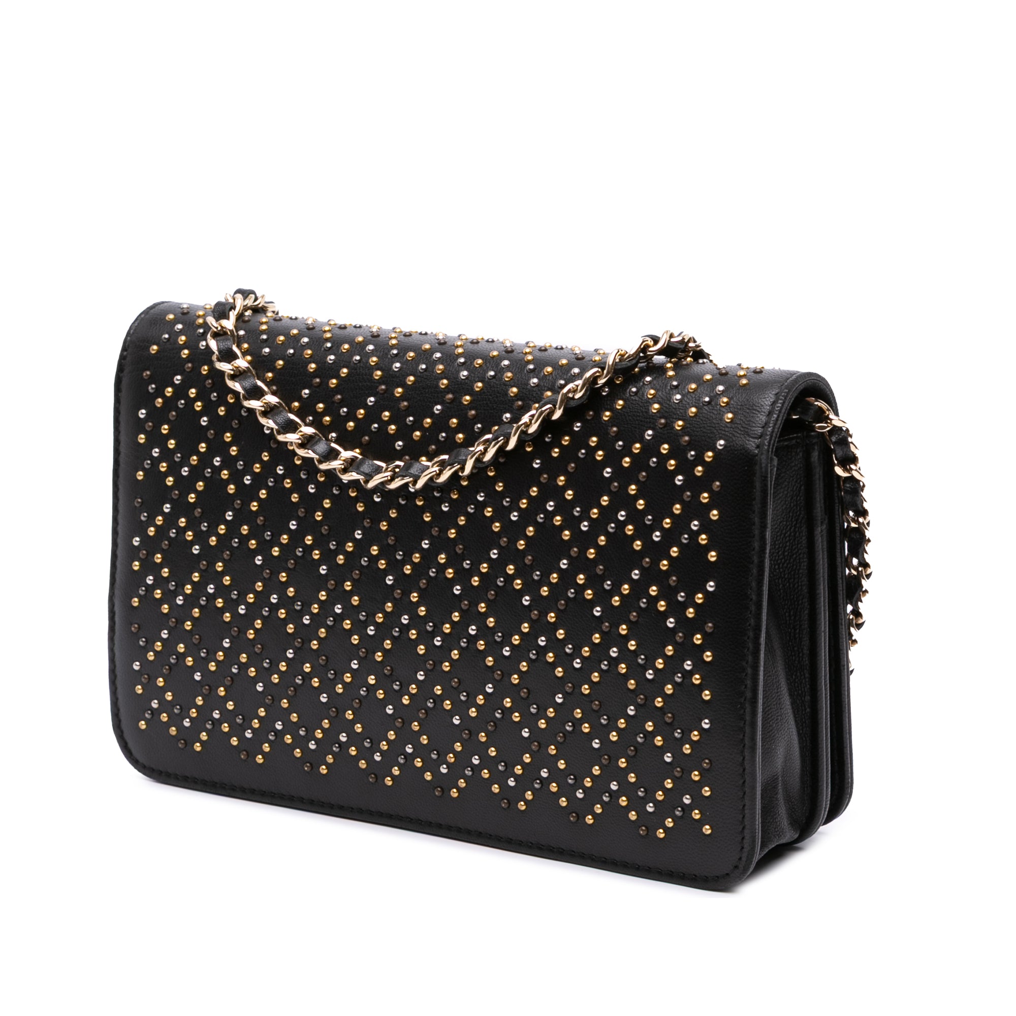 Chanel CC Studded Lambskin Wallet on Chain - image 2