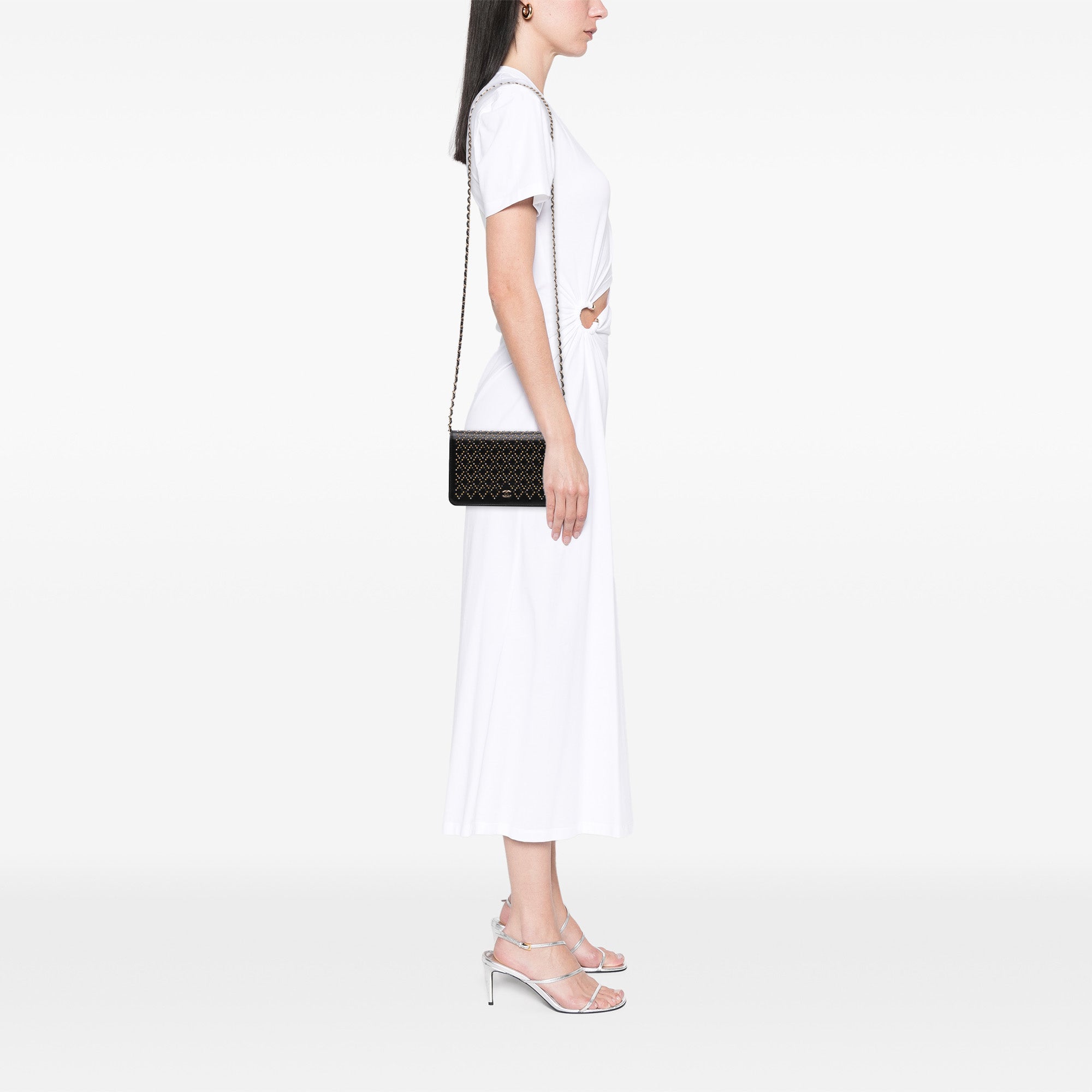 Chanel CC Studded Lambskin Wallet on Chain - image 9