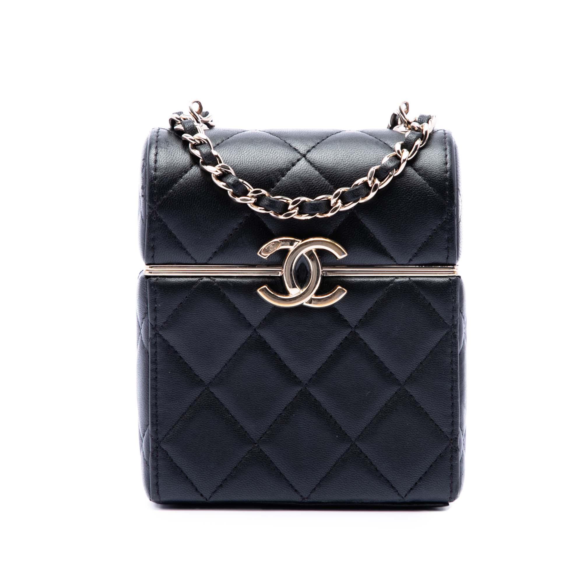 Chanel Small Quilted Lambskin Box With Chain - image 1