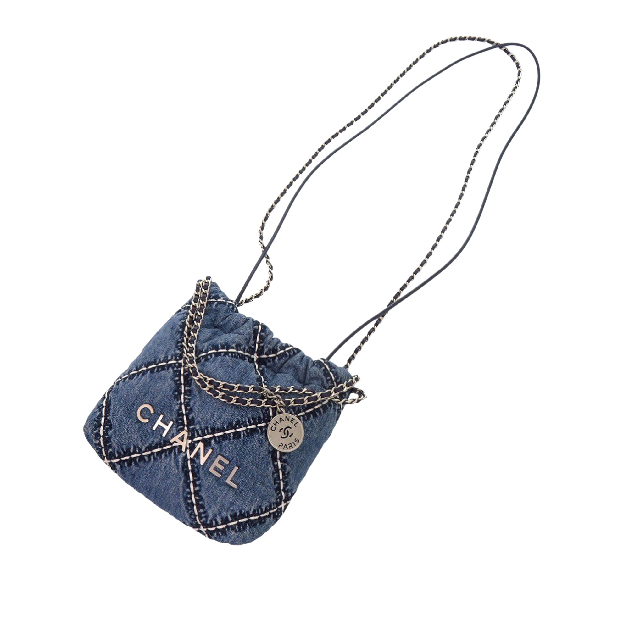Chanel Mini Denim Stitched 22 Handbag - image 12