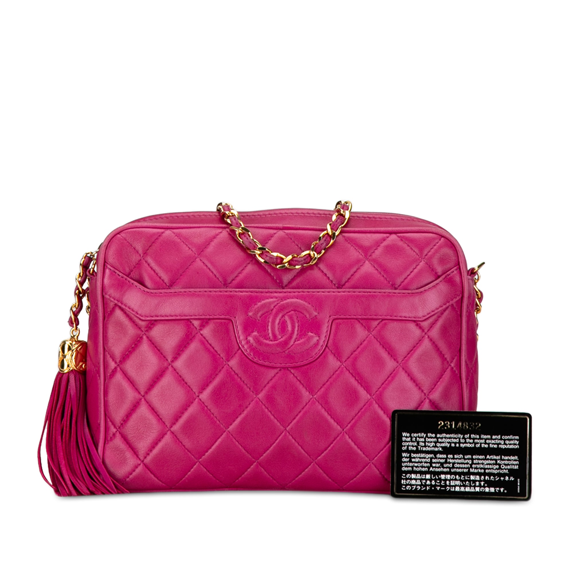 Chanel CC Quilted Lambskin Tassel Crossbody - image 11